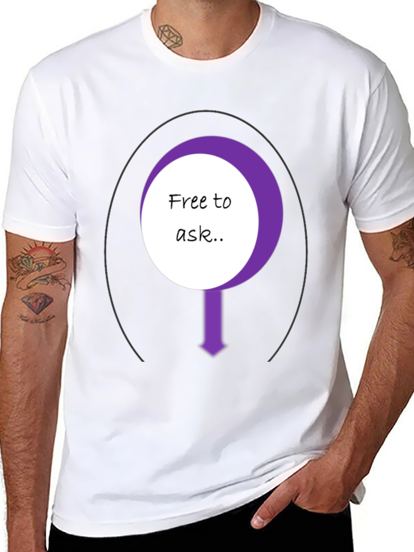 Free To Ask Graphic T-Shirt - Black