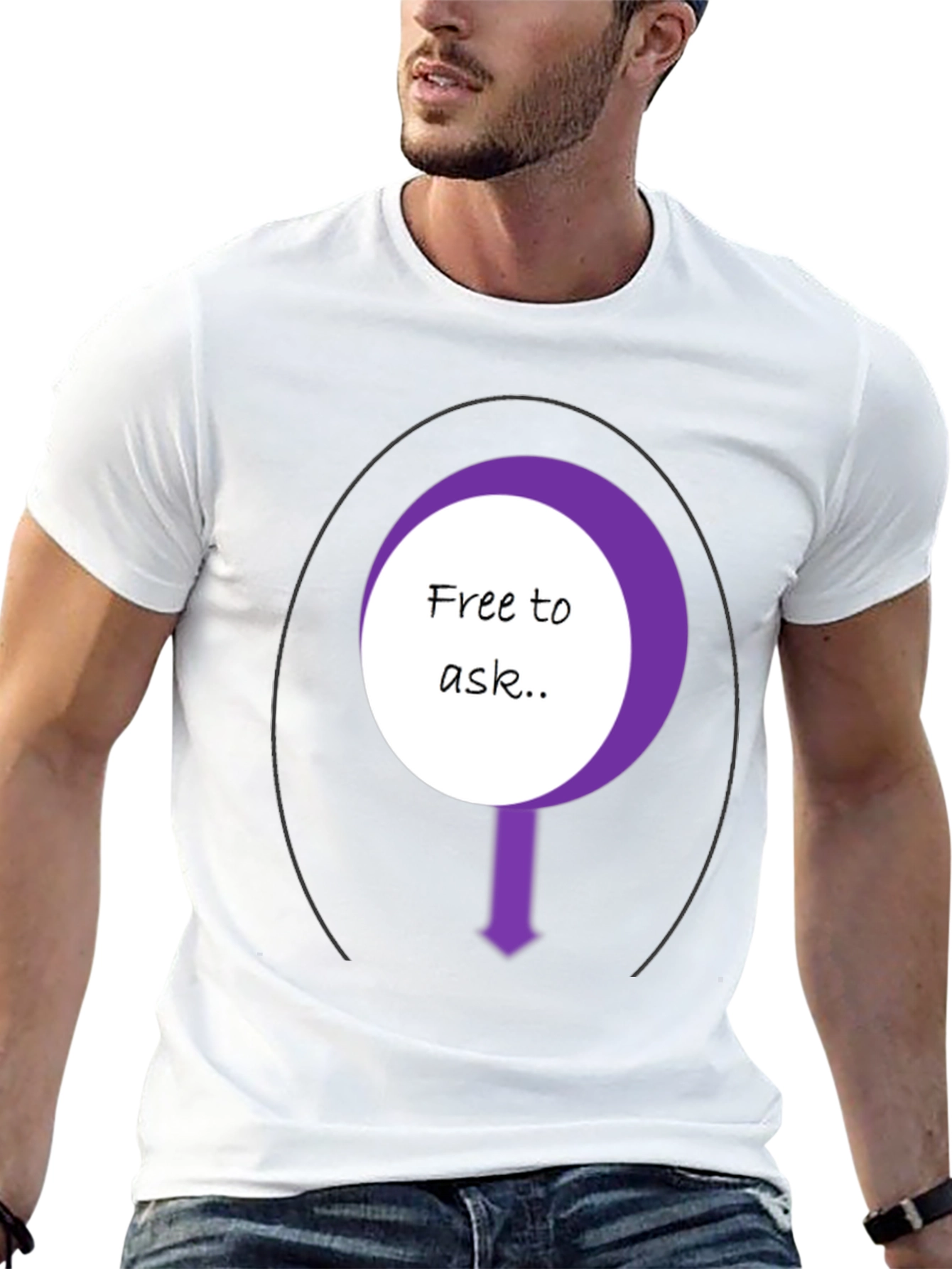 Free To Ask Graphic T-Shirt - Black