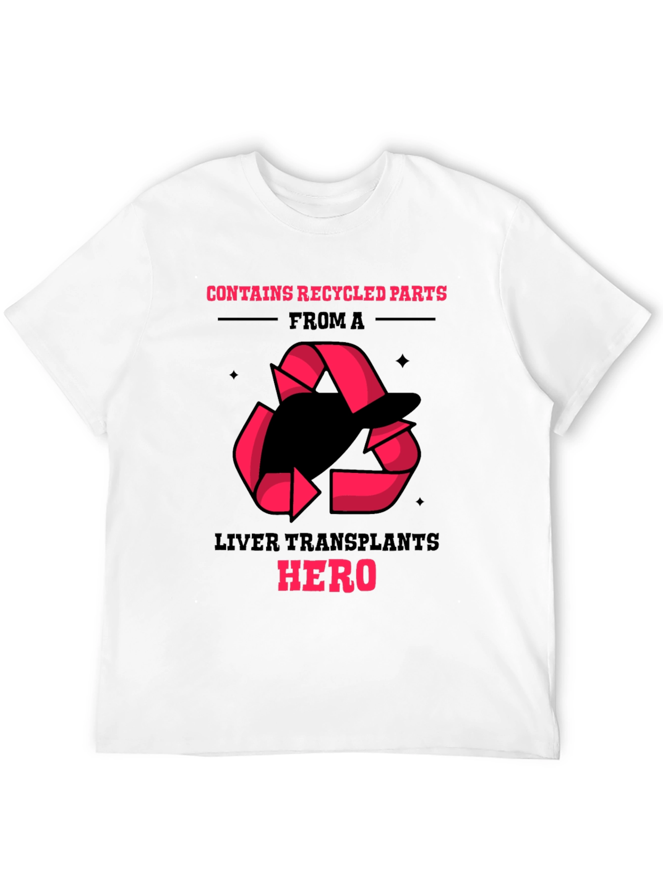 Liver Transplant Hero Recycled Parts Black T-Shirt