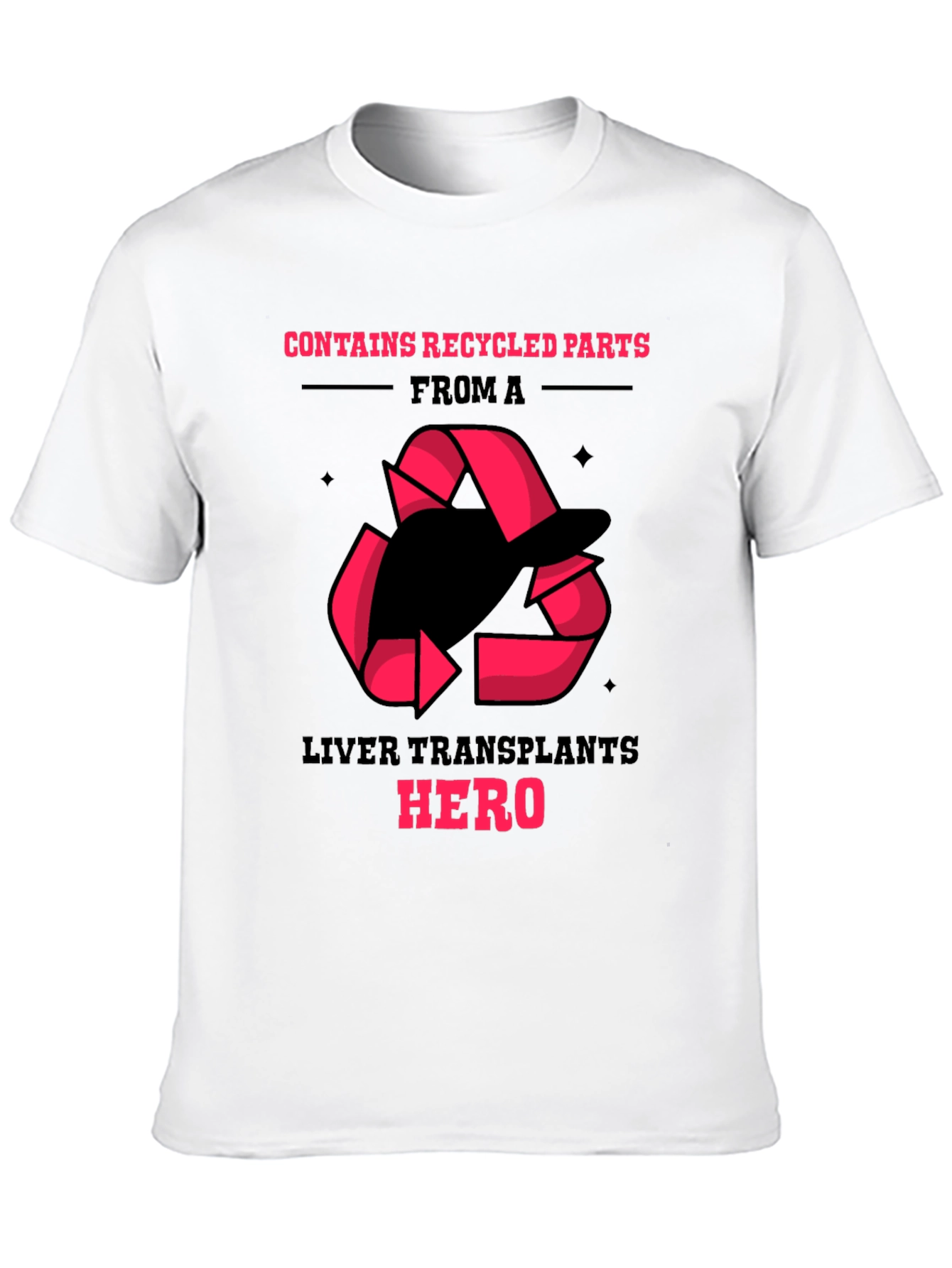 Liver Transplant Hero Recycled Parts Black T-Shirt