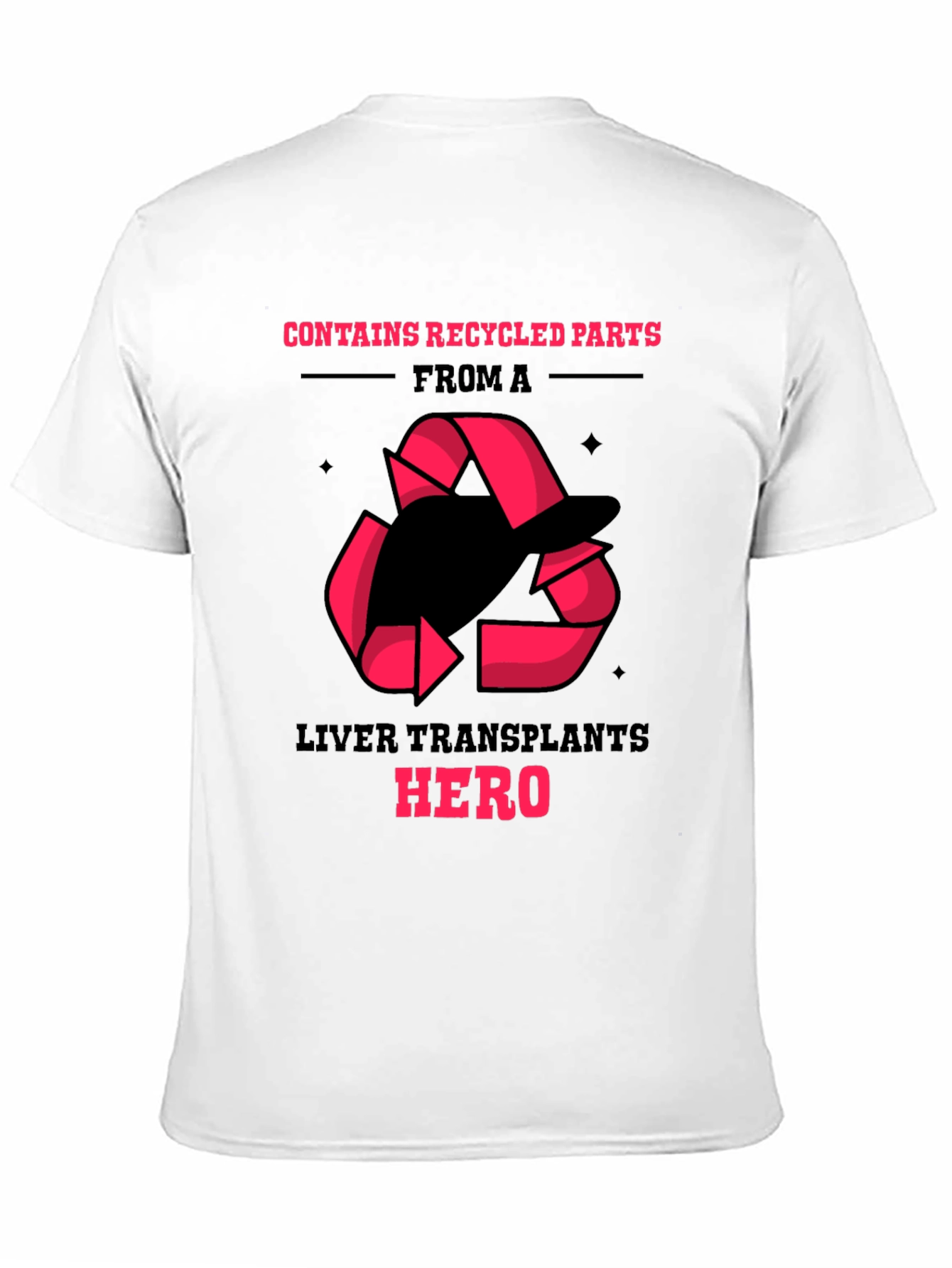 Liver Transplant Hero Recycled Parts Black T-Shirt