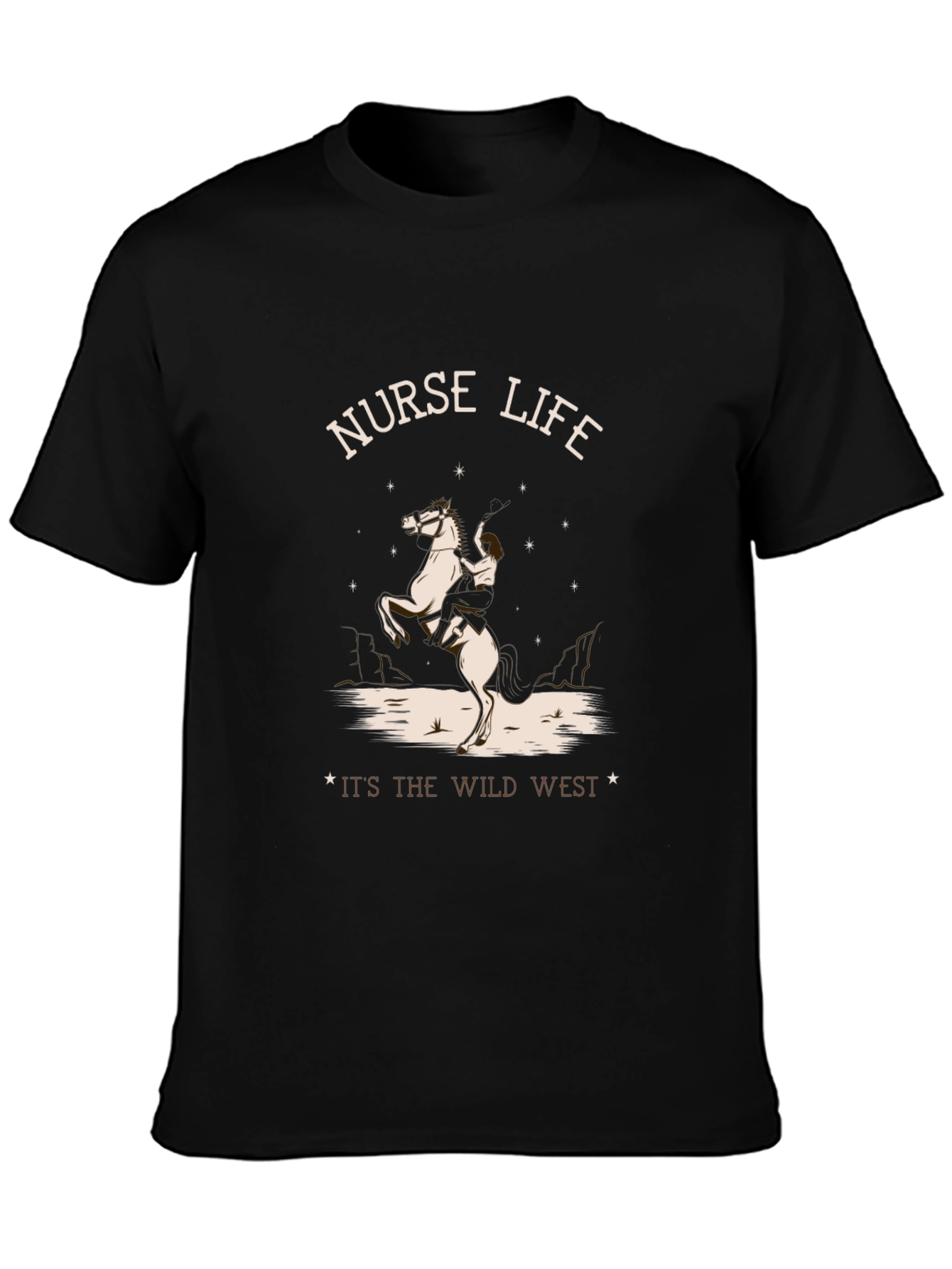 Nurse Life Wild West Black T-Shirt