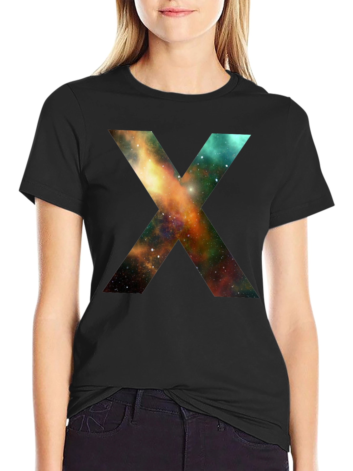 Galaxy X T-Shirt - Black Cotton Blend Tee