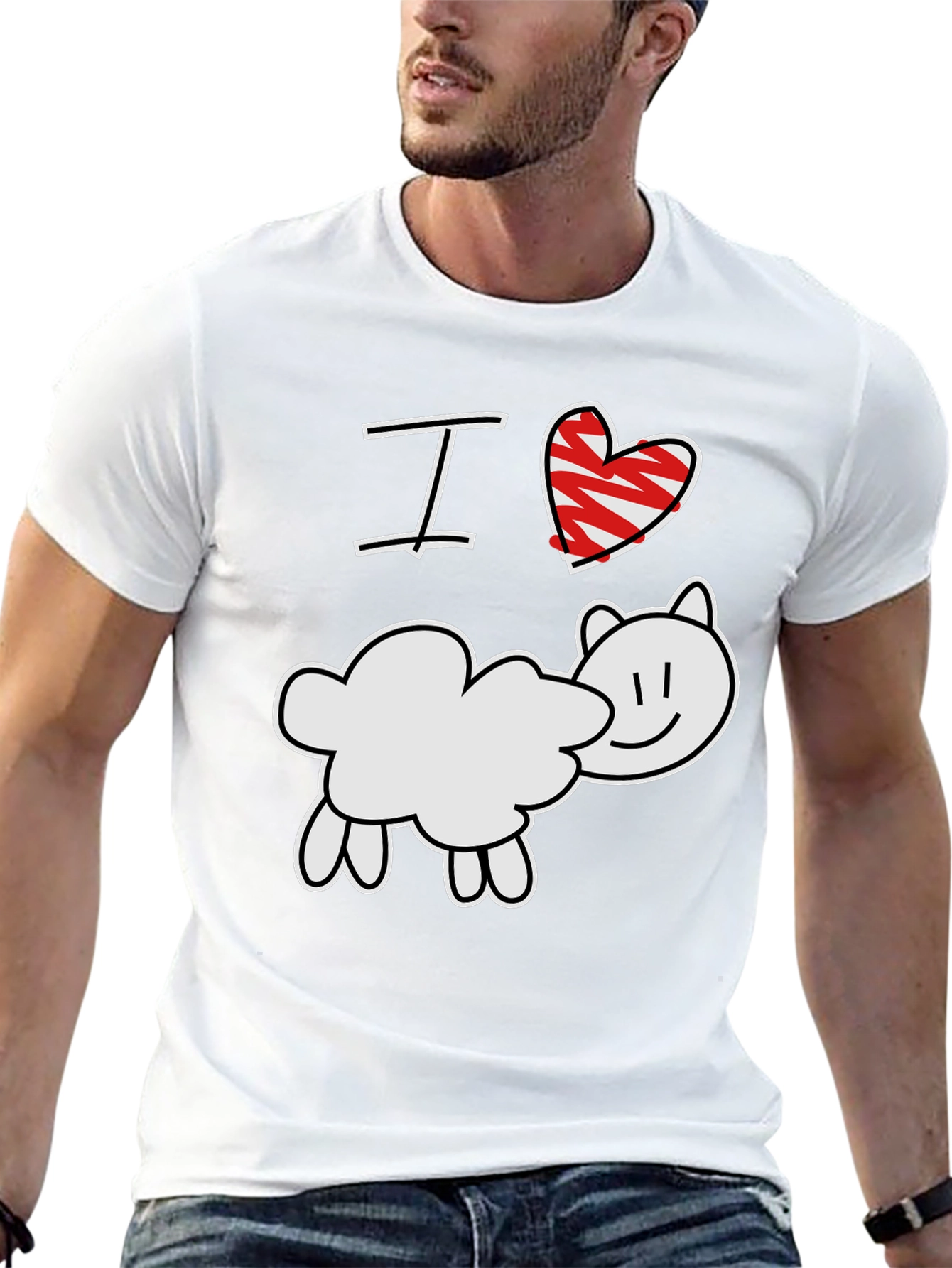 I Love Sheep T-Shirt - Cute Farm Animal Tee