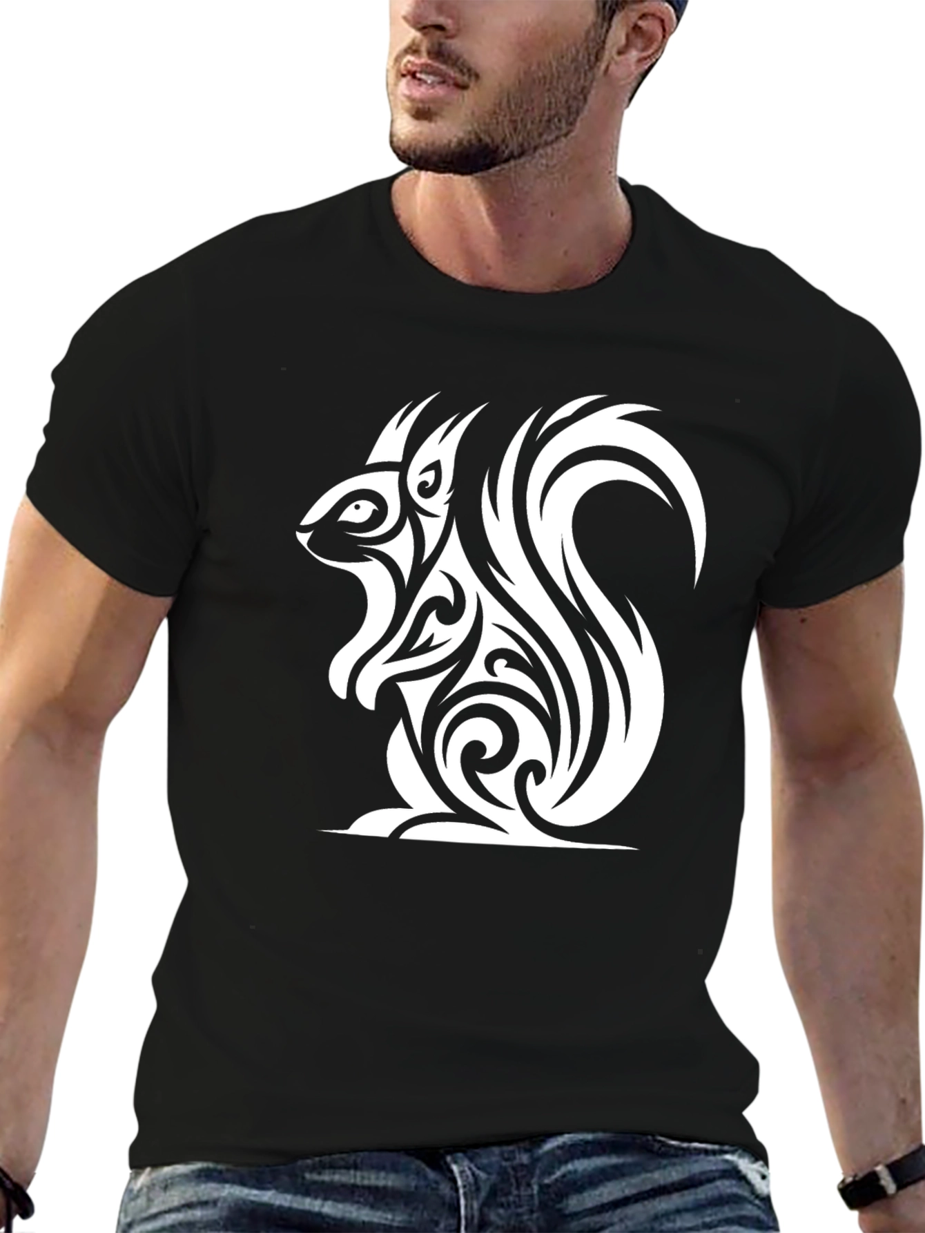 Tribal Squirrel Graphic T-Shirt - Unique Design