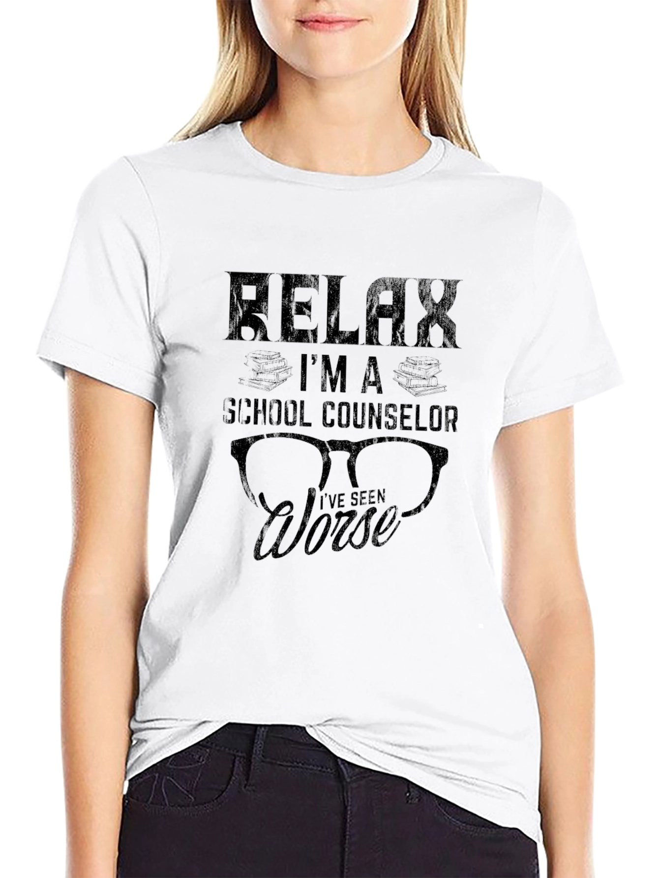 Relax Im a School Counselor Black T-Shirt