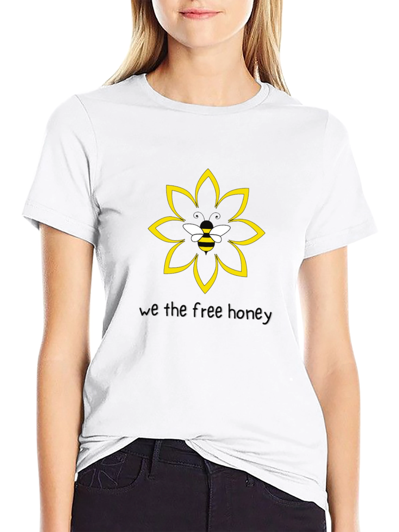 Honey Bee Flower Graphic T-Shirt