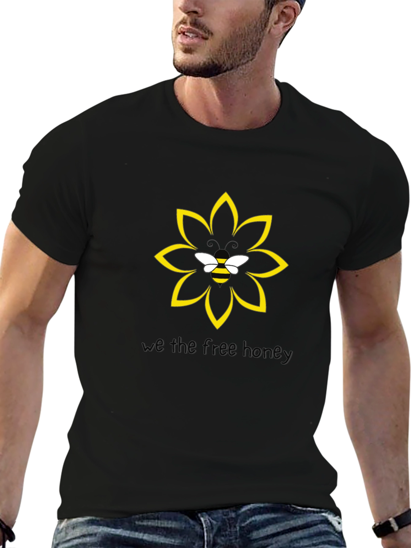 Honey Bee Flower Graphic T-Shirt