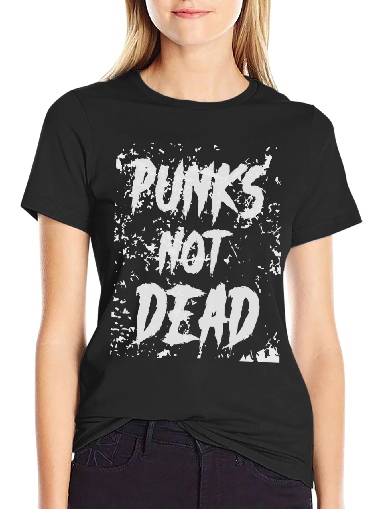 Punks Not Dead Graphic T-Shirt - Black Cotton Tee