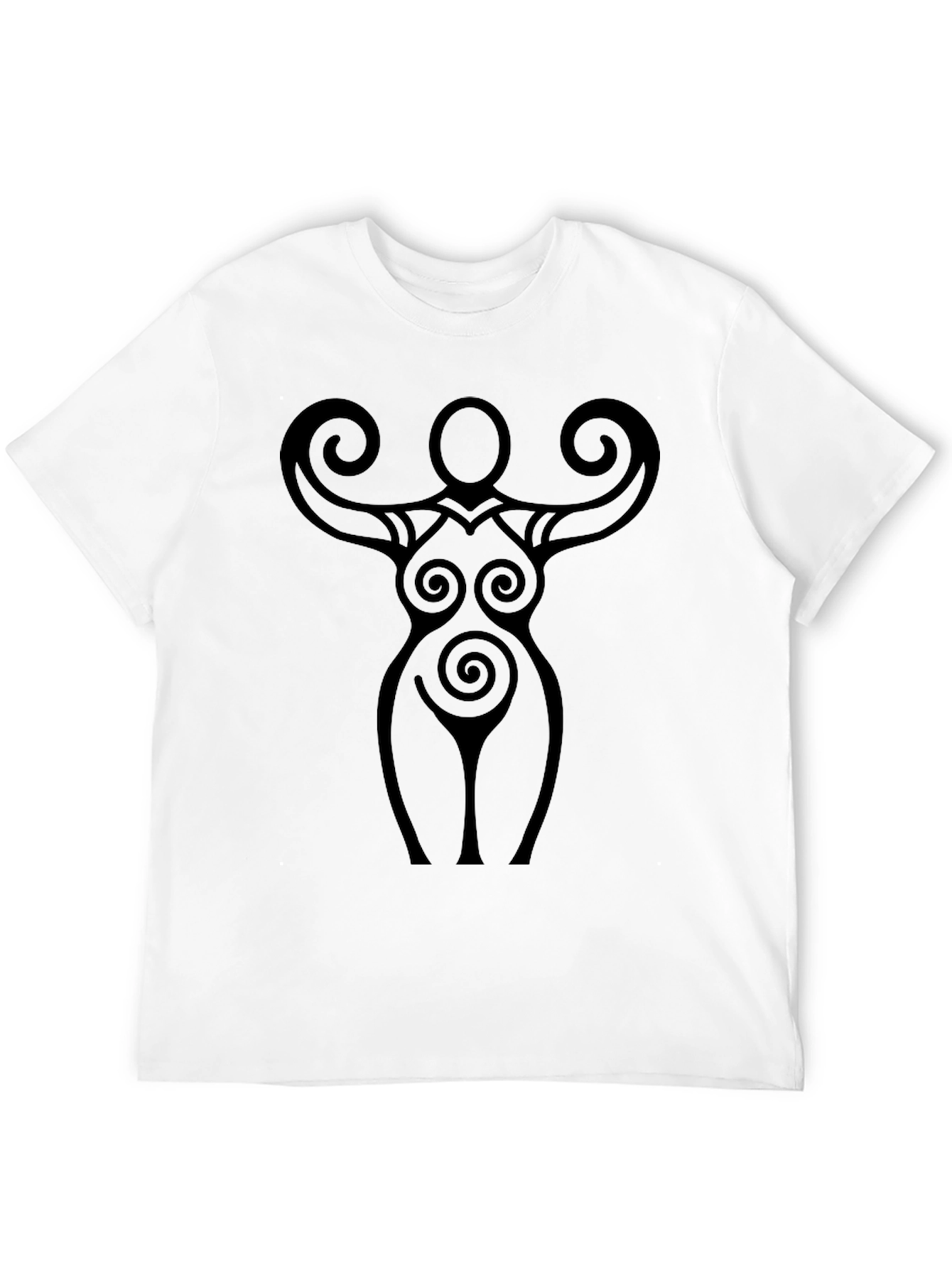 Spiral Goddess Graphic Tee - Black Cotton T-Shirt