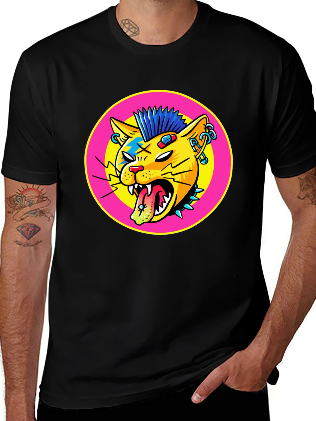 Punk Rock Cat Graphic Tee