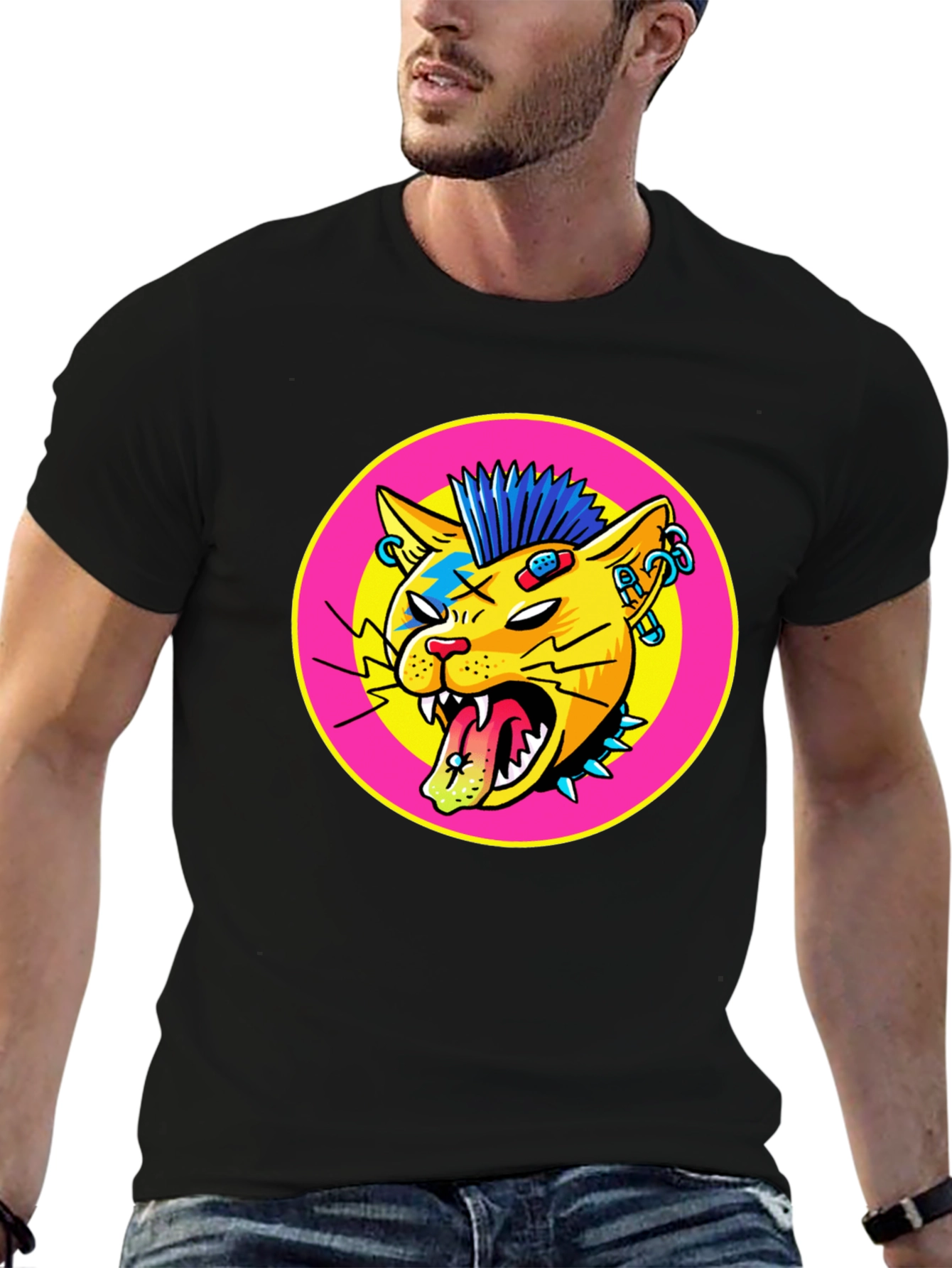 Punk Rock Cat Graphic Tee