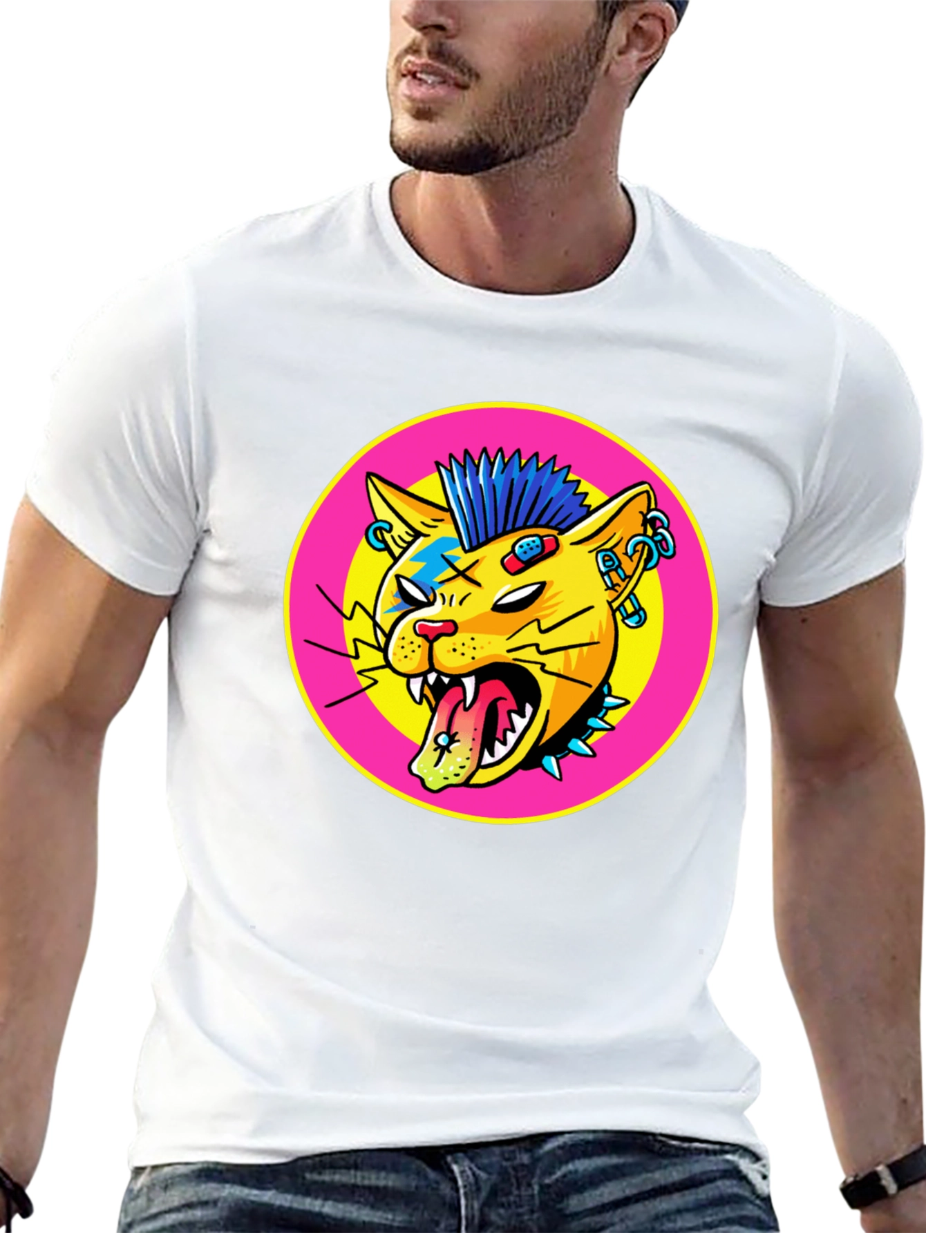 Punk Rock Cat Graphic Tee