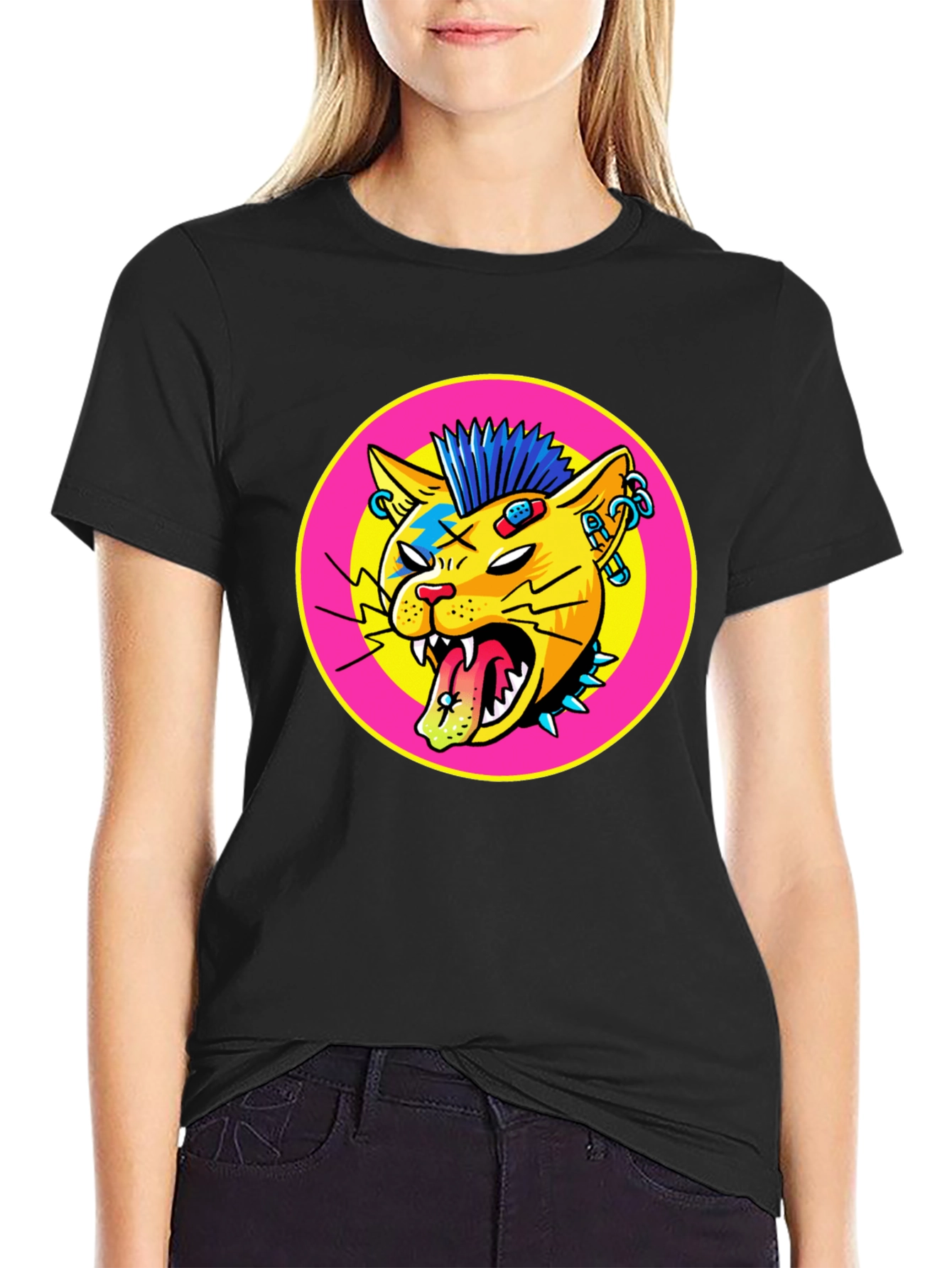 Punk Rock Cat Graphic Tee
