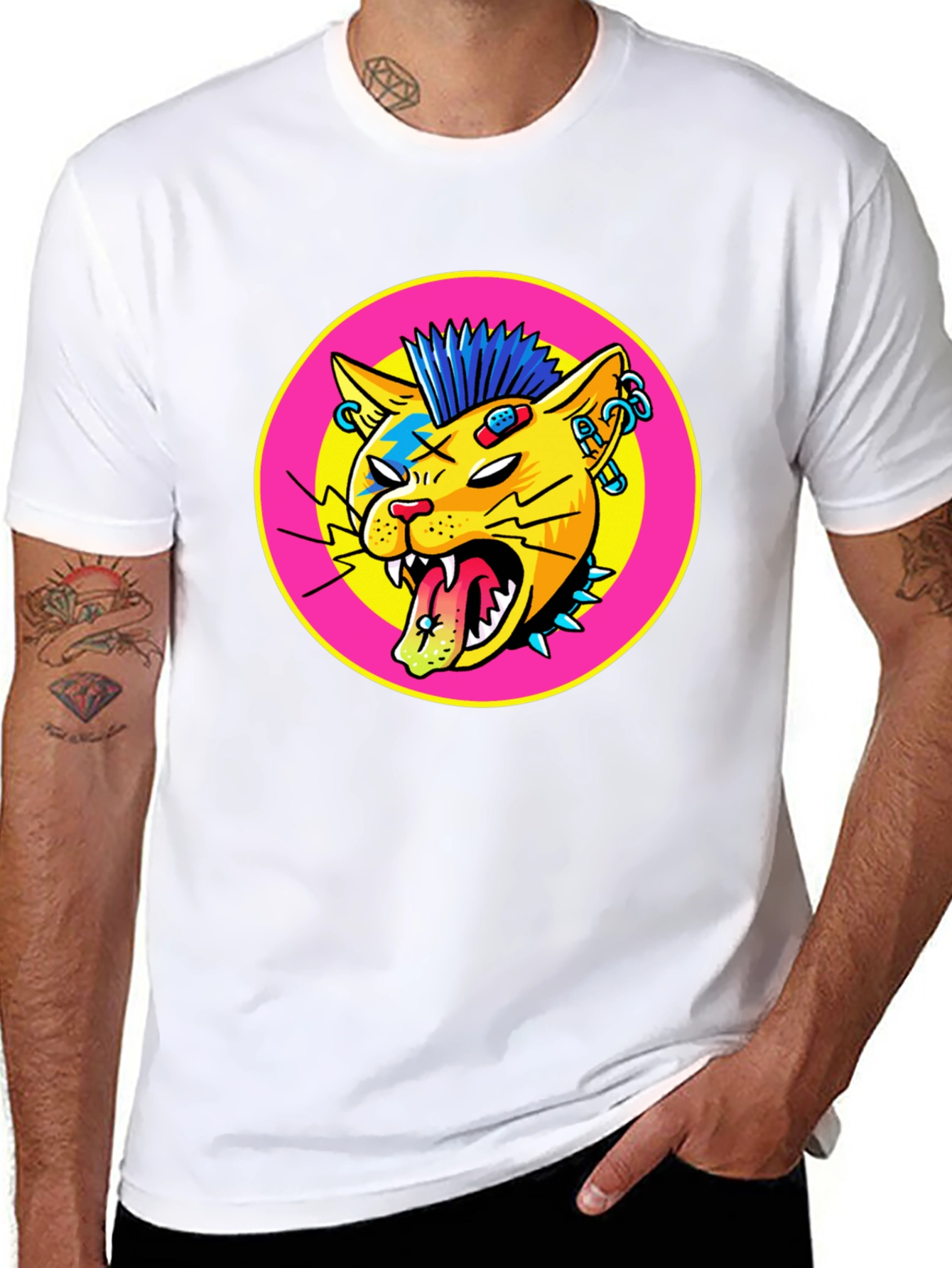 Punk Rock Cat Graphic Tee