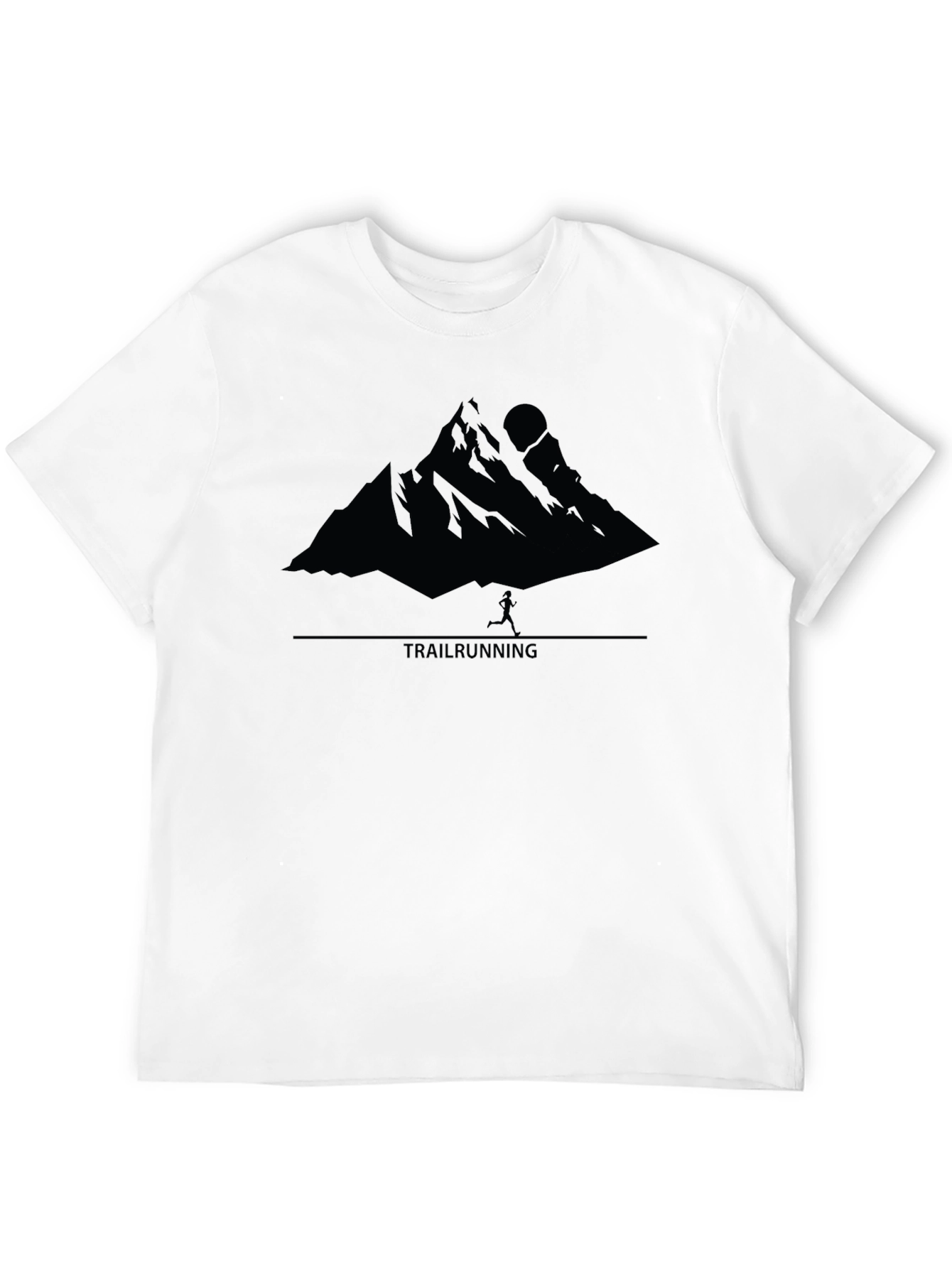 Trail Running Mountain Graphic Tee - Black