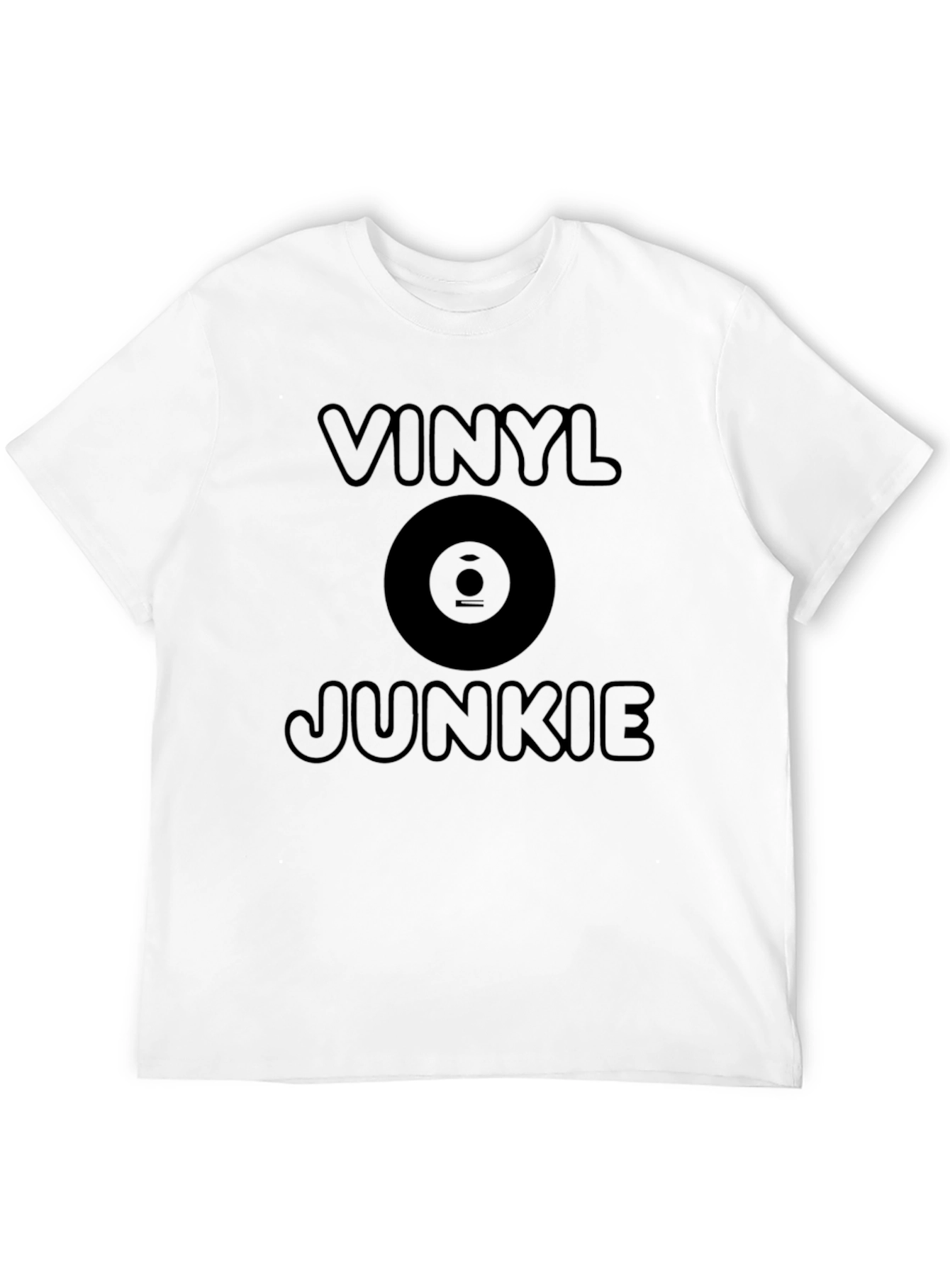 Vinyl Junkie T-Shirt - Black Graphic Tee