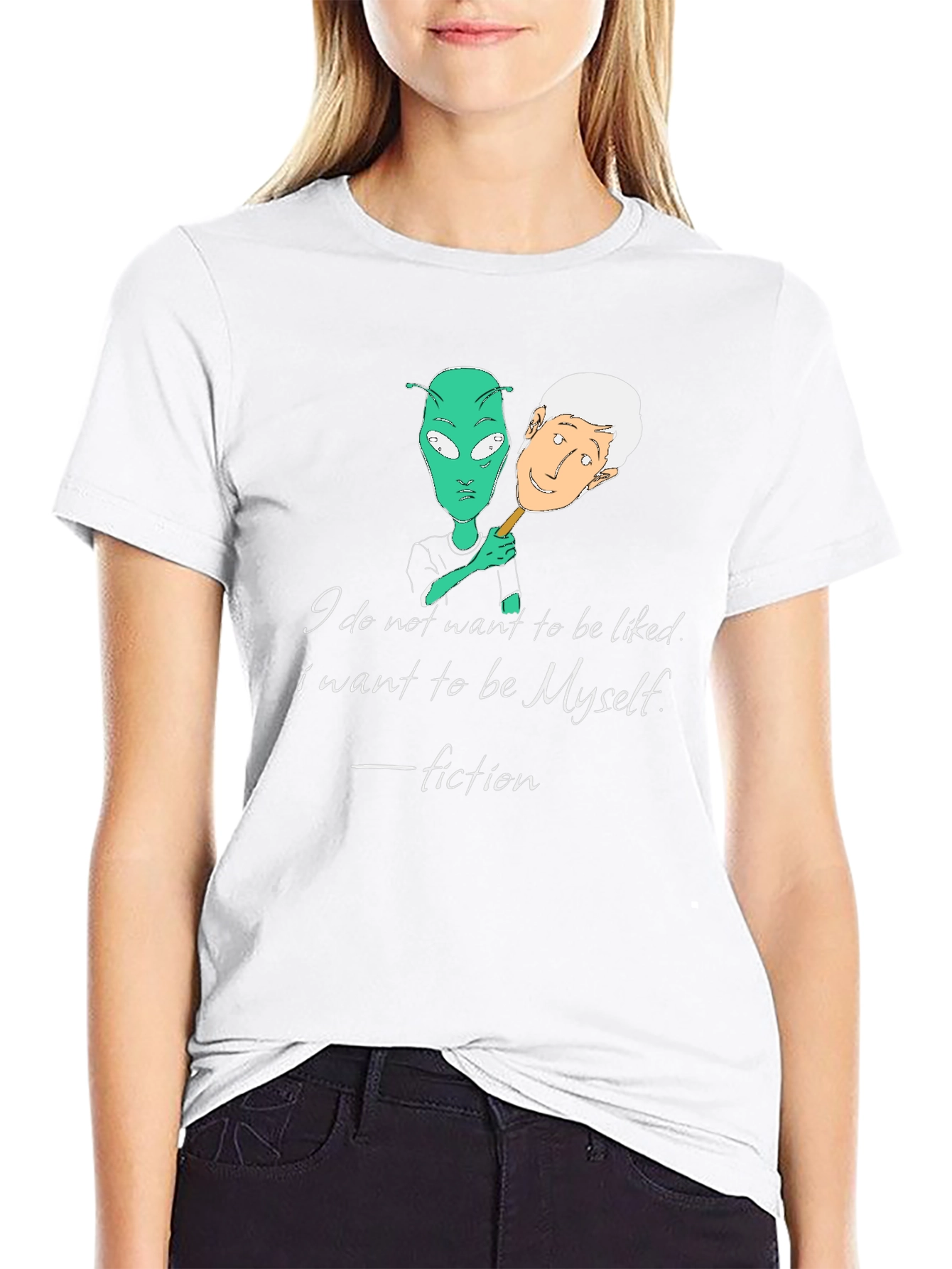 Alien Identity Black T-Shirt - Be Yourself Fiction Quote