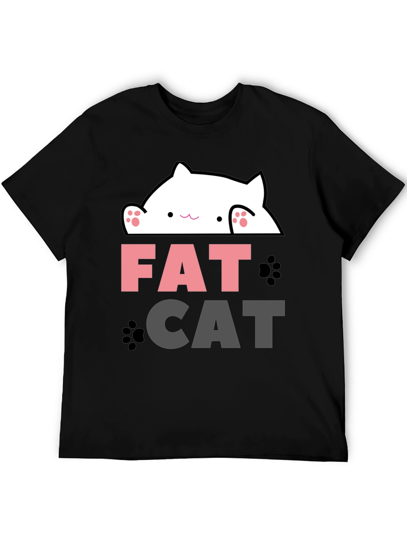 Funny Fat Cat Graphic T-Shirt - Cute Kitten Design