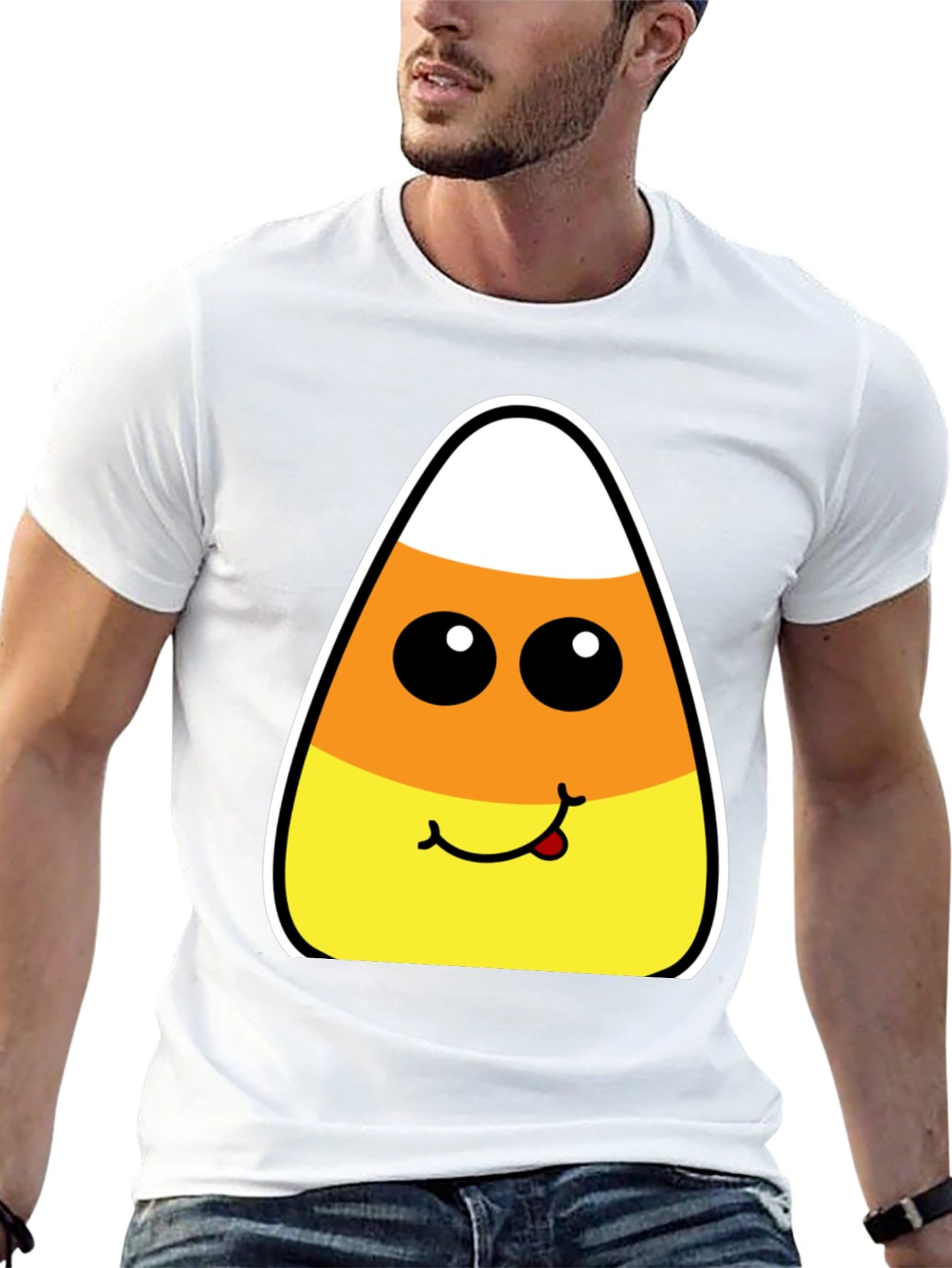 Candy Corn Face Halloween T-Shirt