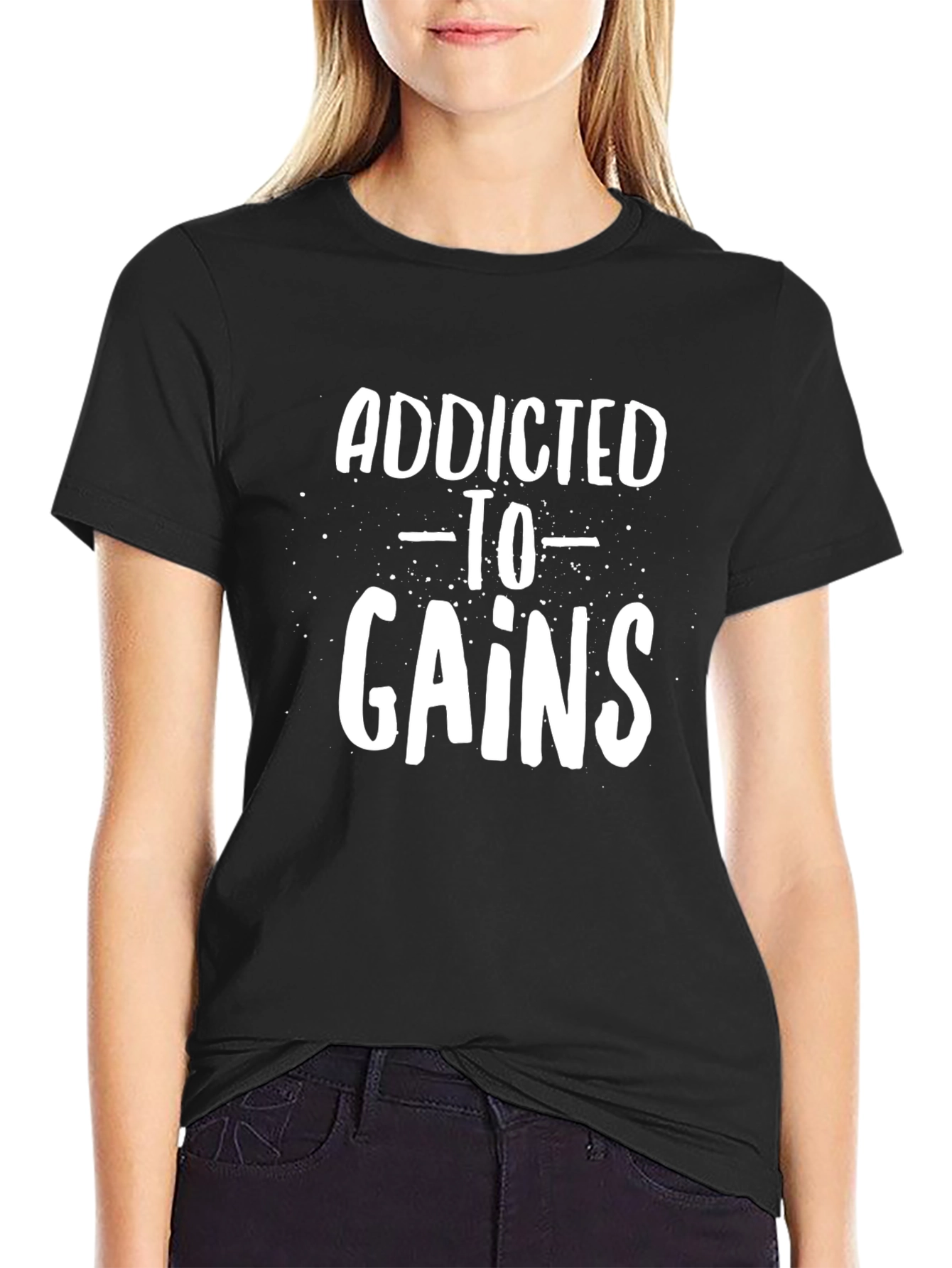 Addicted To Gains Black Graphic Tee