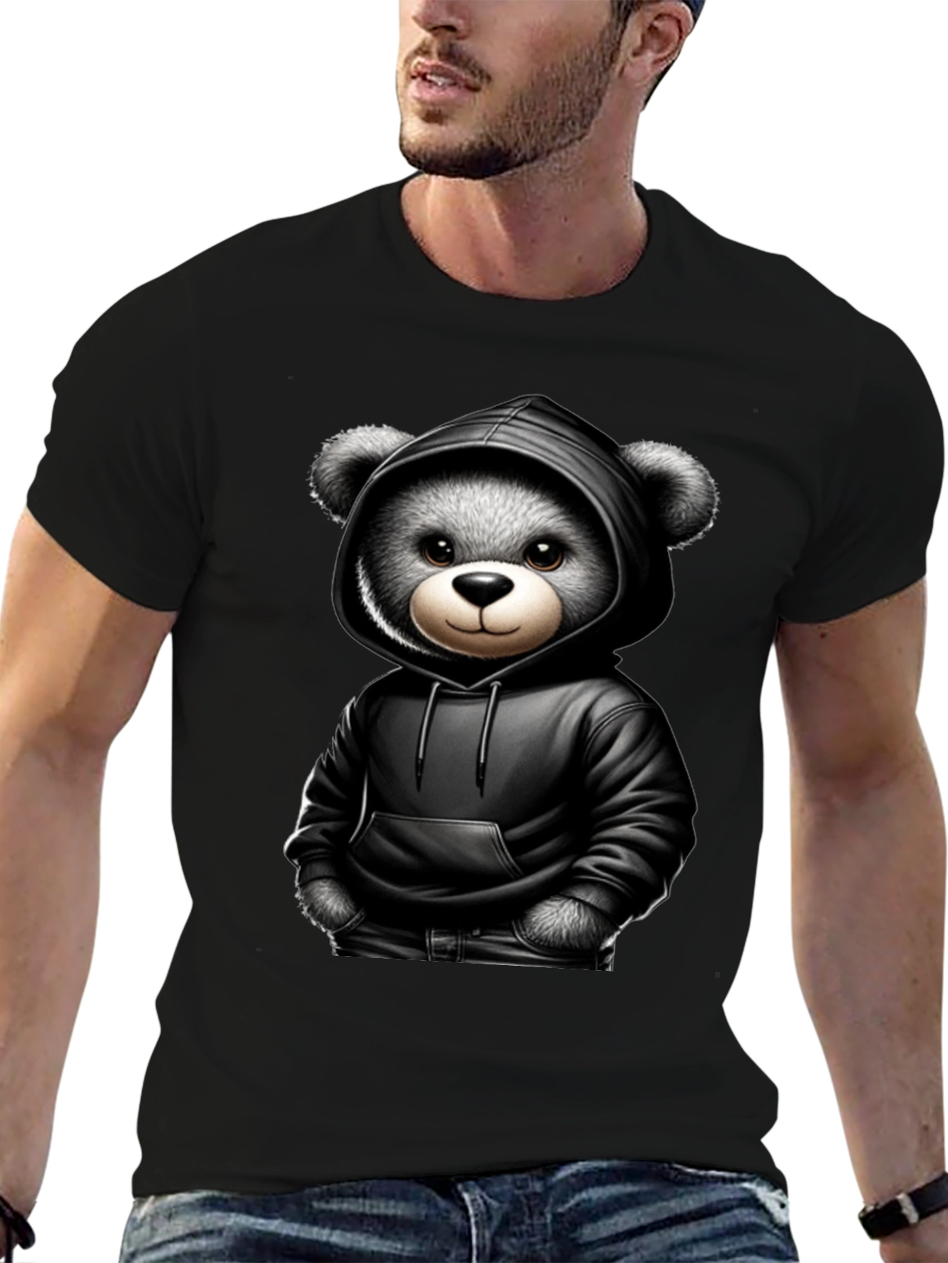 Teddy Bear in Hoodie Graphic Tee