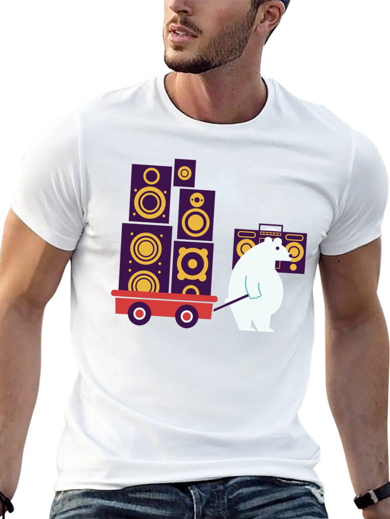 Cool Graphic Tee - Bear Hauling Speakers