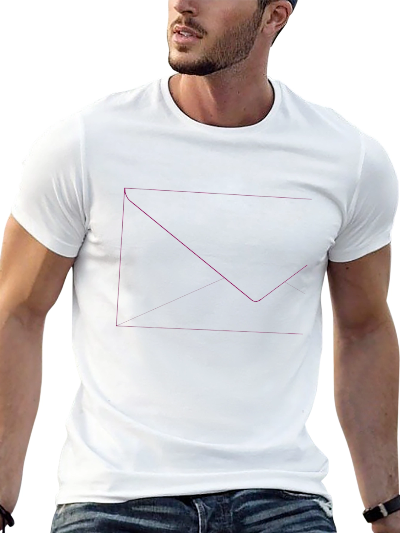Mens Black T-Shirt with Abstract Geometric Design