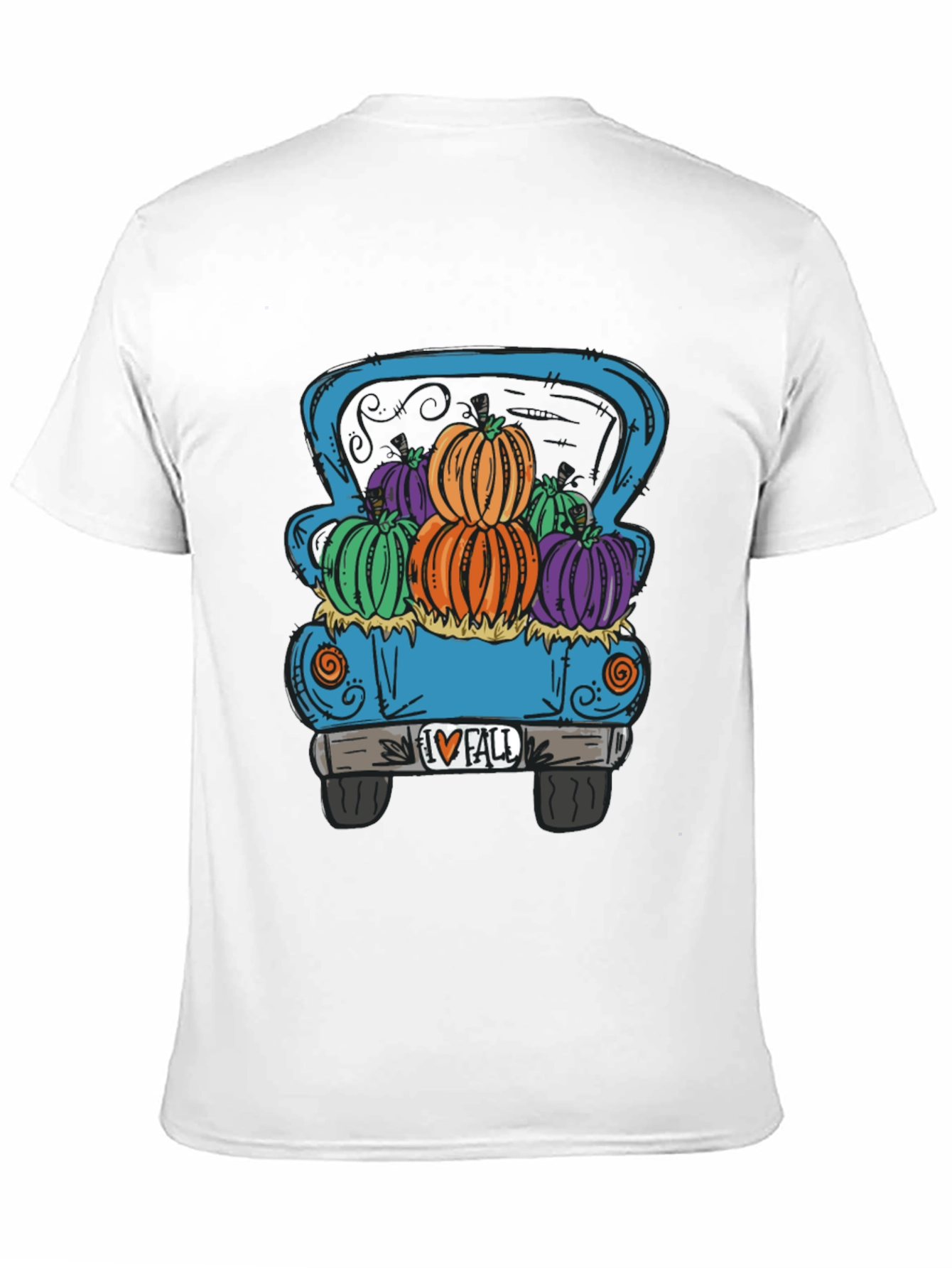 Fall Pumpkin Truck Graphic Tee - Black