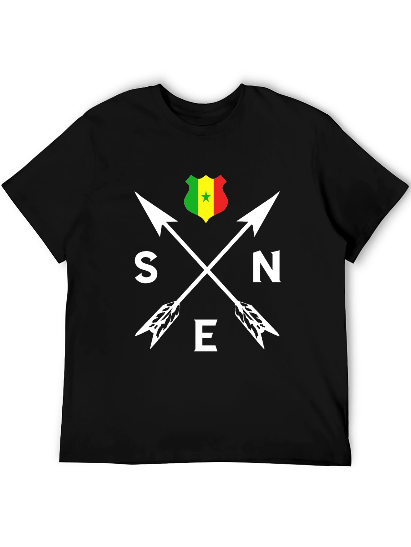 Senegal Arrows T-Shirt - Black Cotton Tee