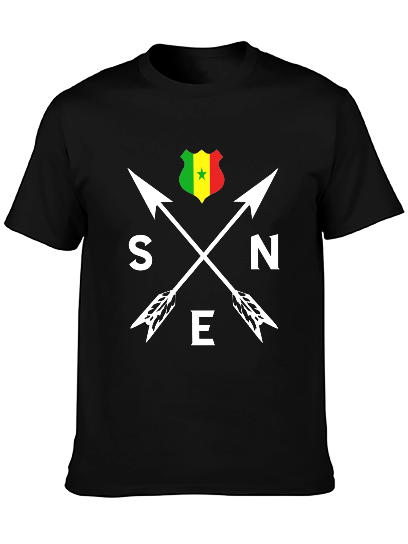 Senegal Arrows T-Shirt - Black Cotton Tee