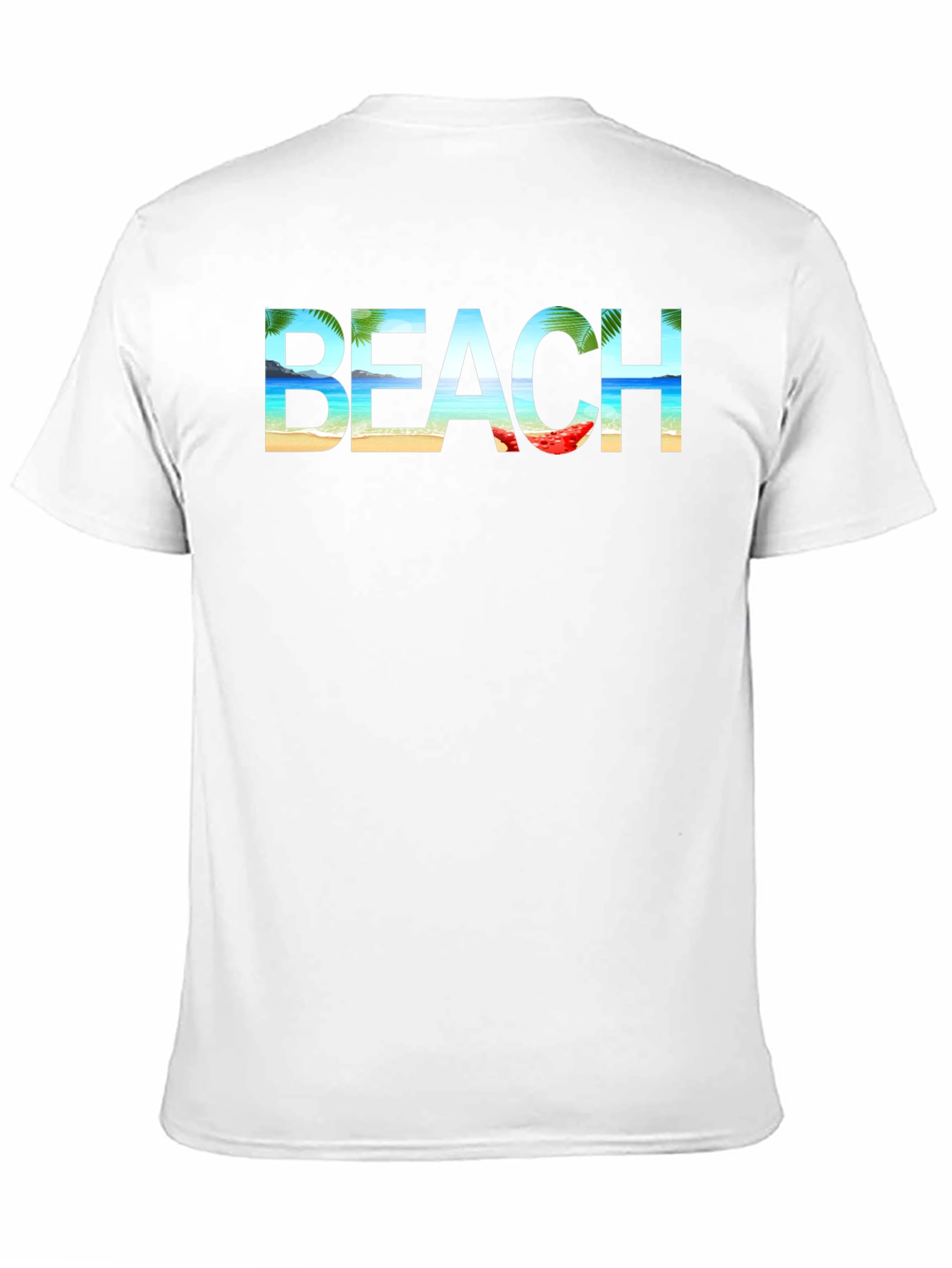 Beach Graphic Print Tee | Black Cotton T-Shirt
