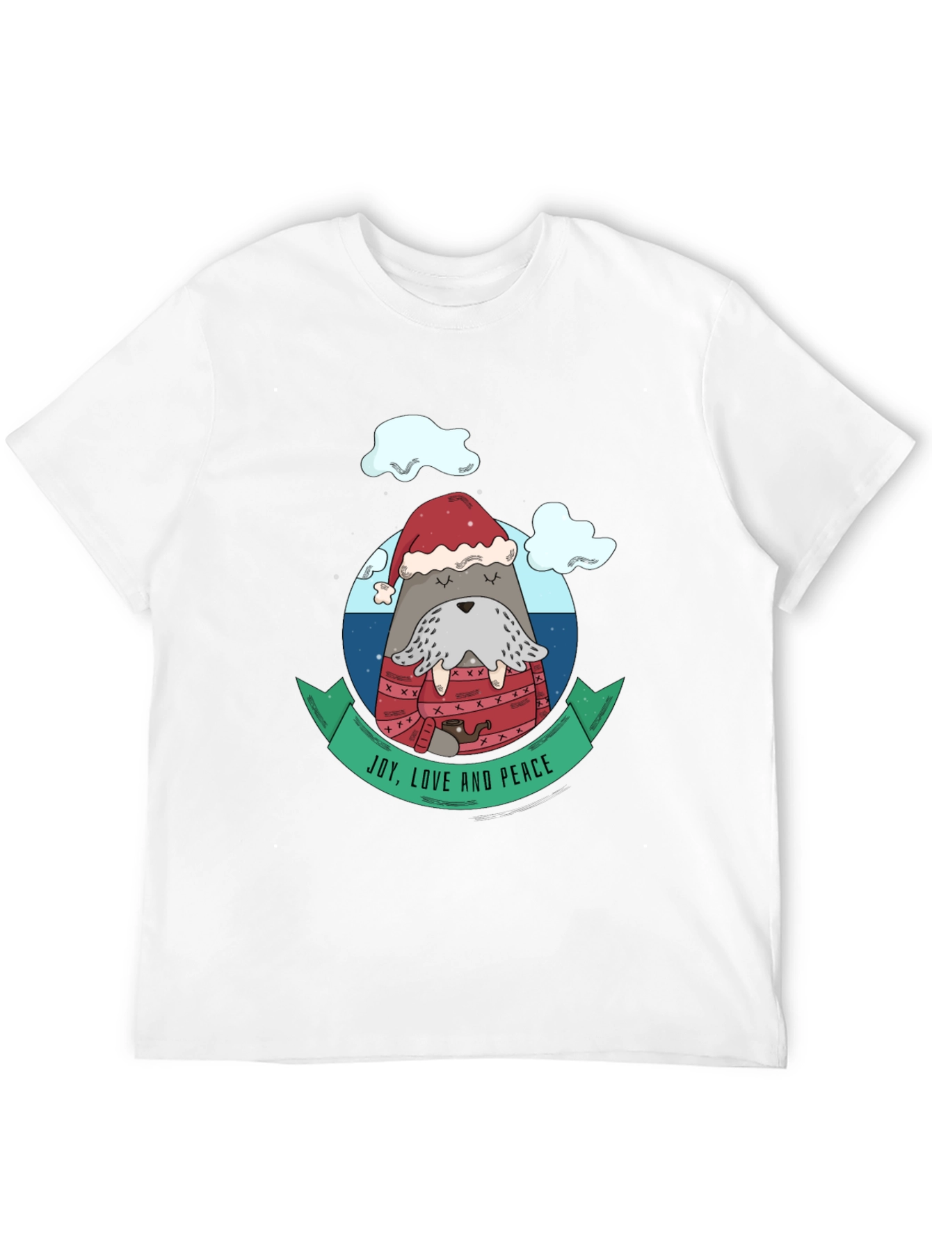 Joy Love Peace Holiday Walrus T-Shirt