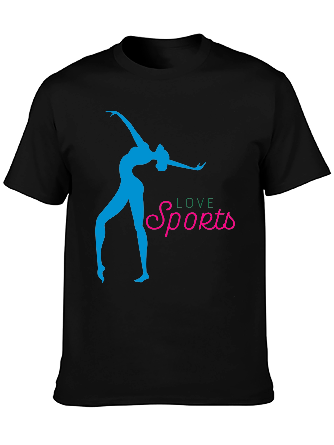 Love Sports Graphic Tee - Stylish Black T-Shirt