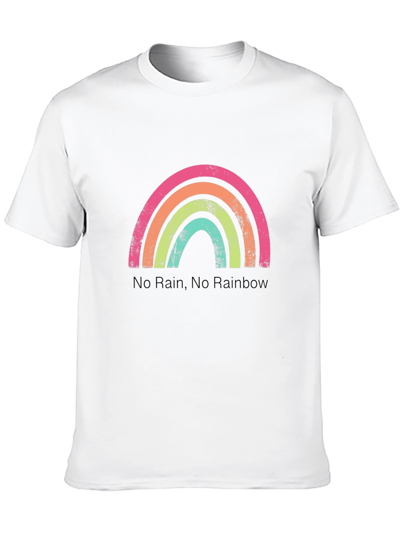 Rainbow Graphic T-Shirt - No Rain No Rainbow