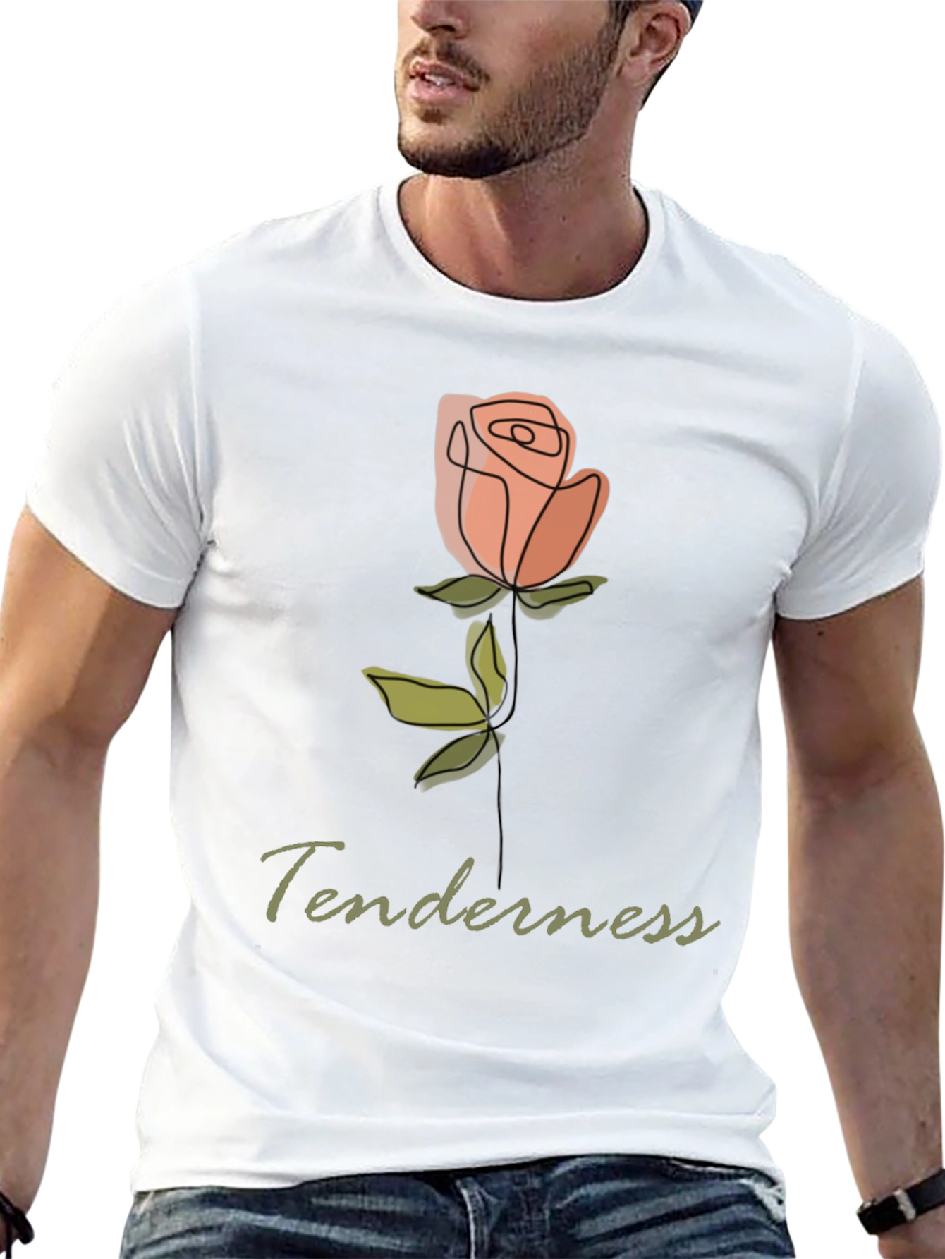 Tenderness Rose Graphic Tee - Stylish Comfort