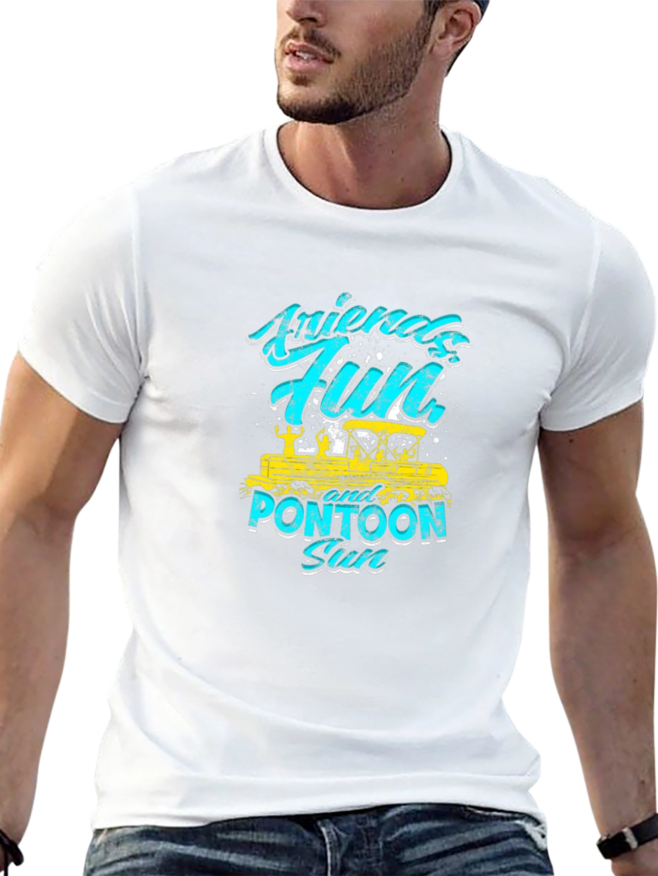 Friends Fun Pontoon Sun Black T-Shirt