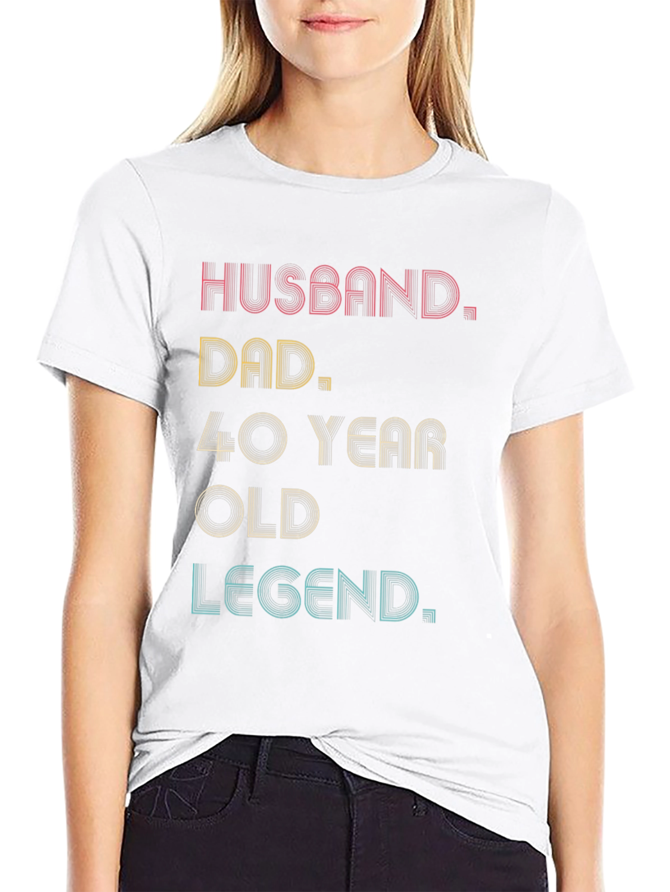 Husband Dad 40 Year Old Legend Graphic Tee