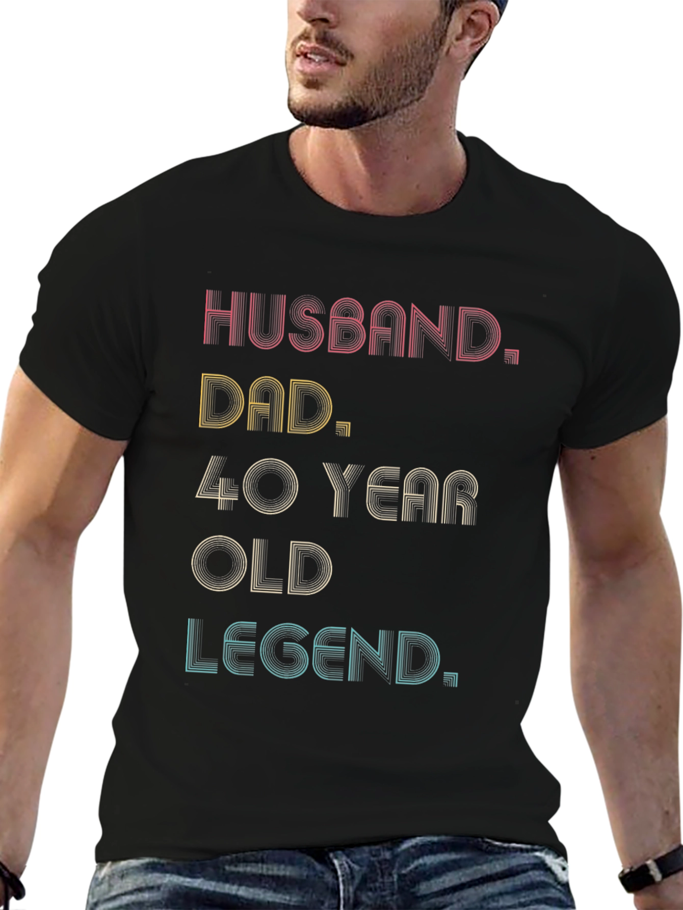 Husband Dad 40 Year Old Legend Graphic Tee
