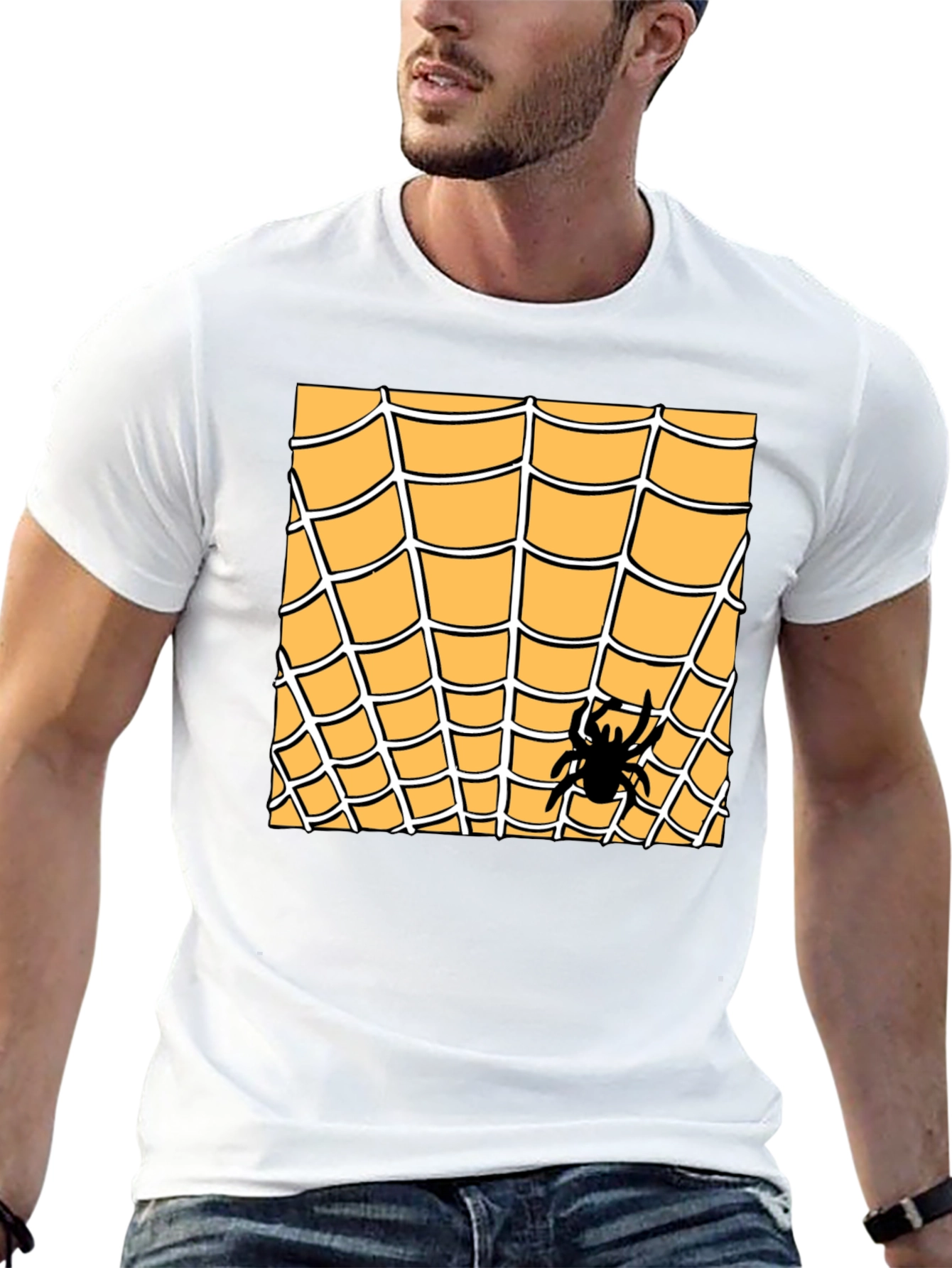 Spider Web Graphic Tee - Halloween Costume Shirt
