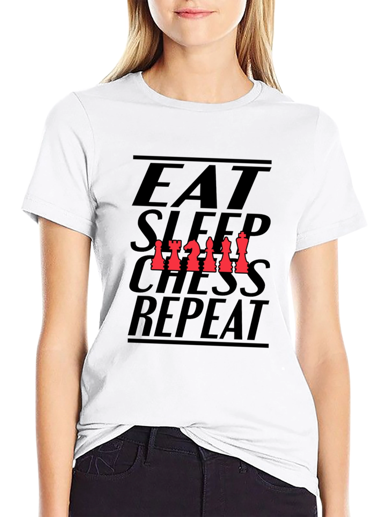 Eat Sleep Chess Repeat Black T-Shirt
