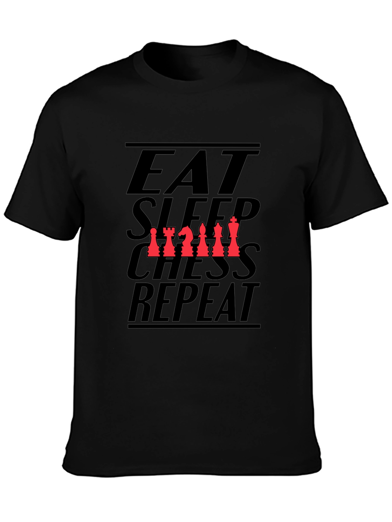 Eat Sleep Chess Repeat Black T-Shirt
