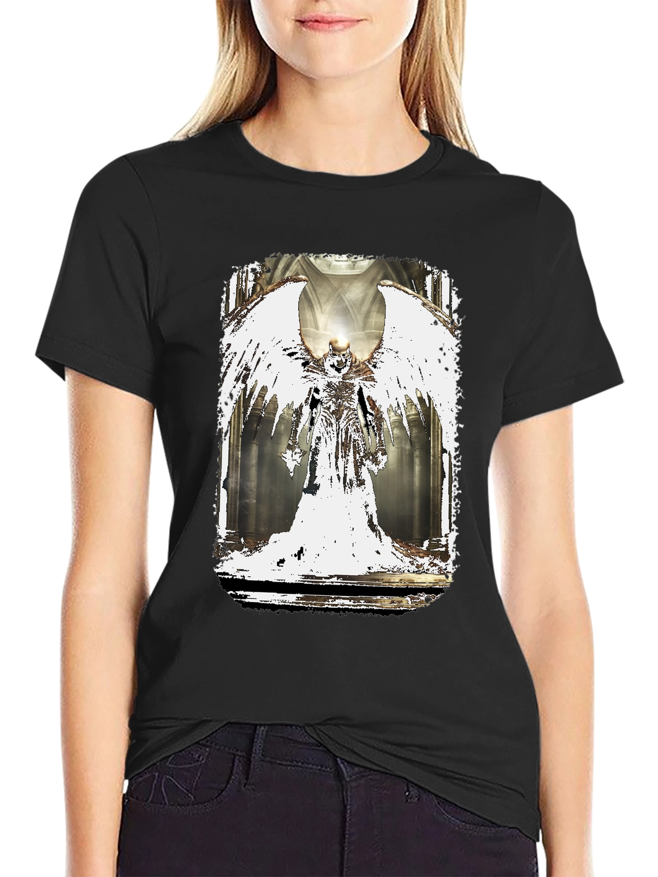 Winged Angel Graphic Black T-Shirt