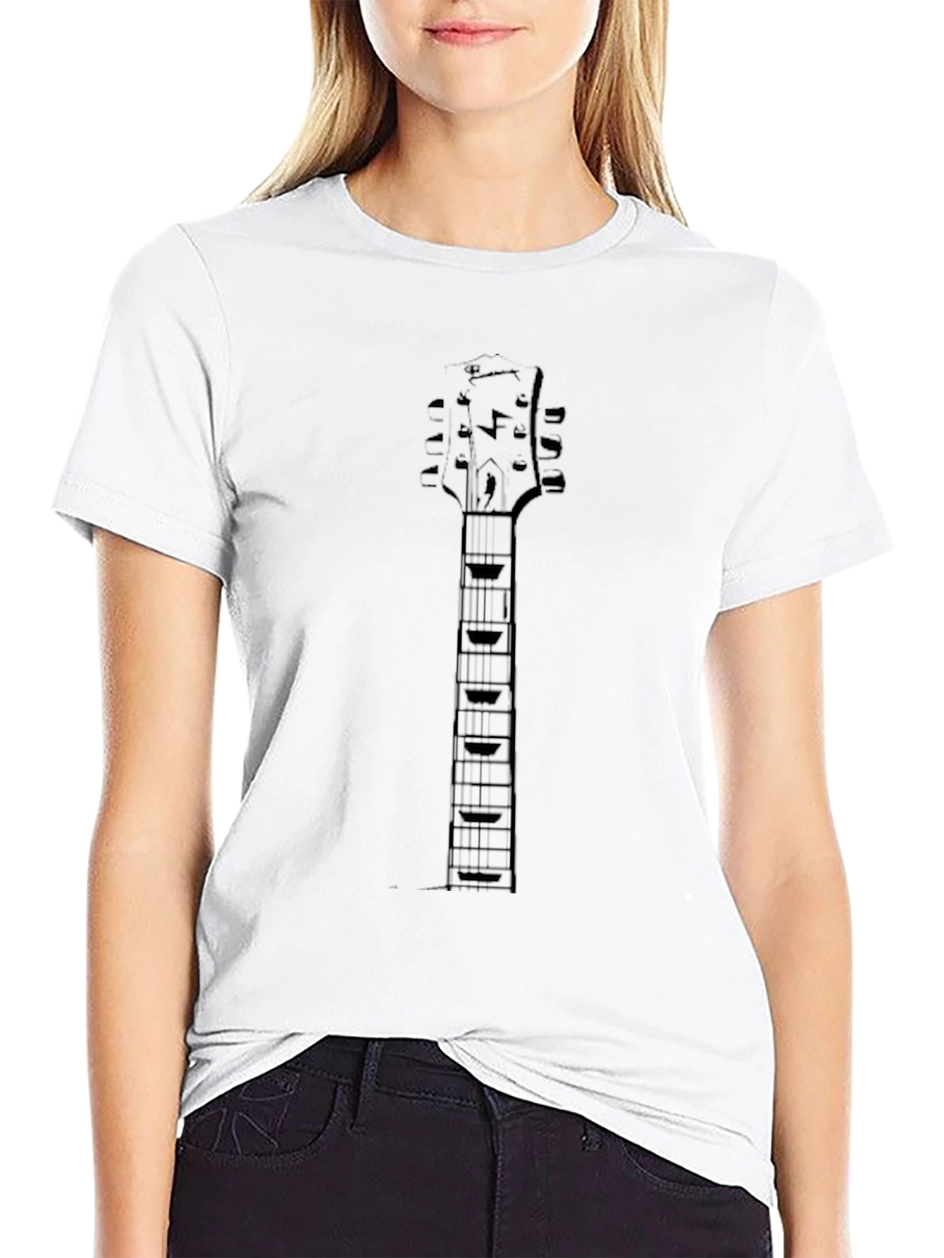 Guitar Neck Graphic Tee - Rocker Style Shirt