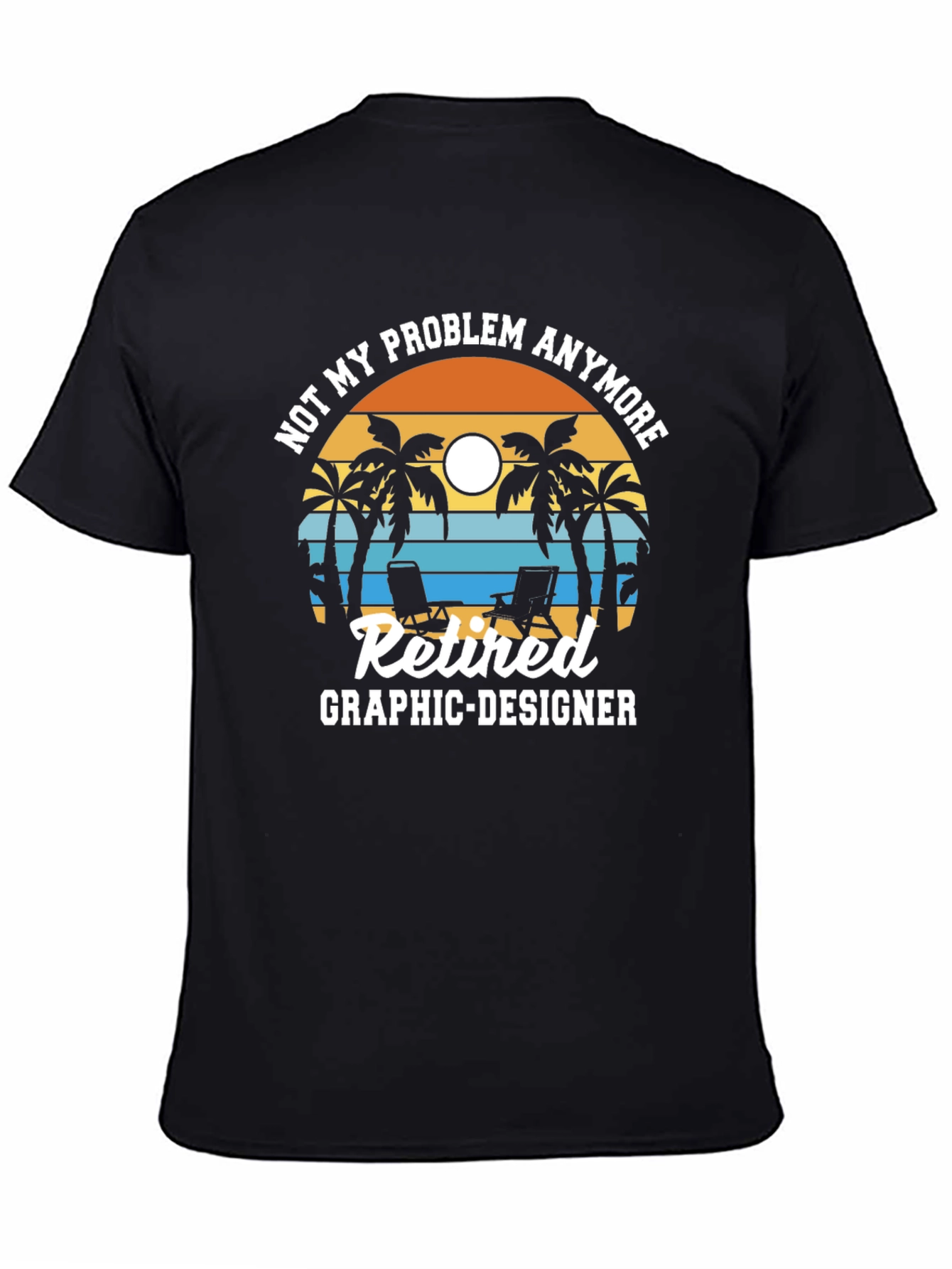 Retired Graphic Designer T-Shirt - Beach Sunset Design