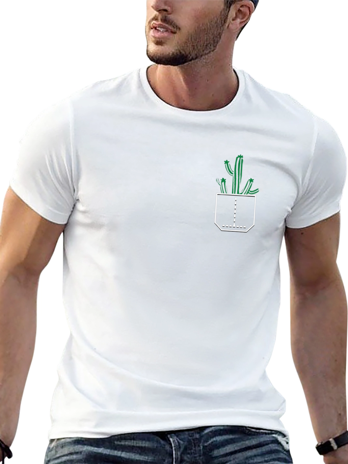 Cactus Pocket Black T-Shirt
