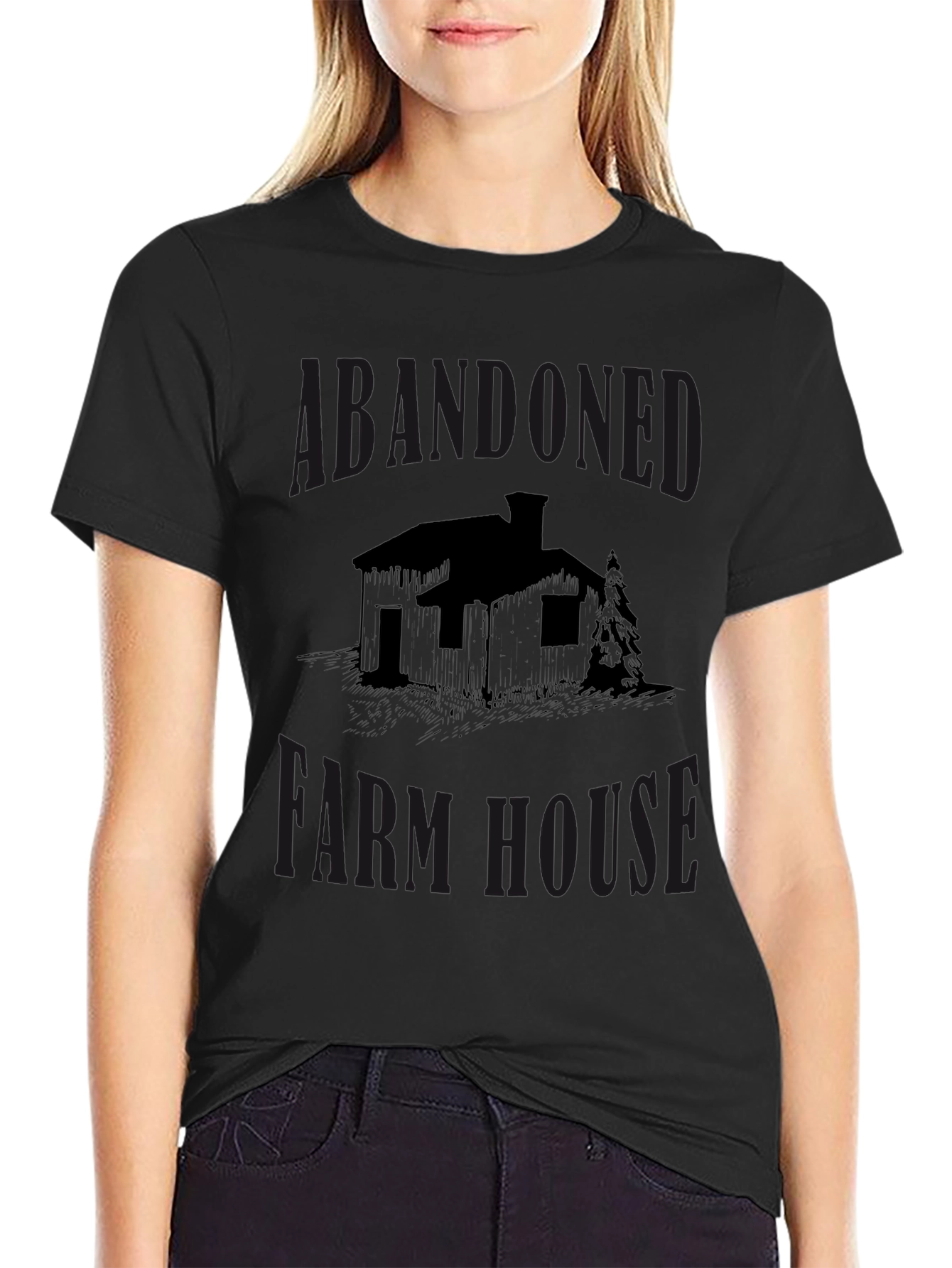 Abandoned Farmhouse Graphic Tee - Black