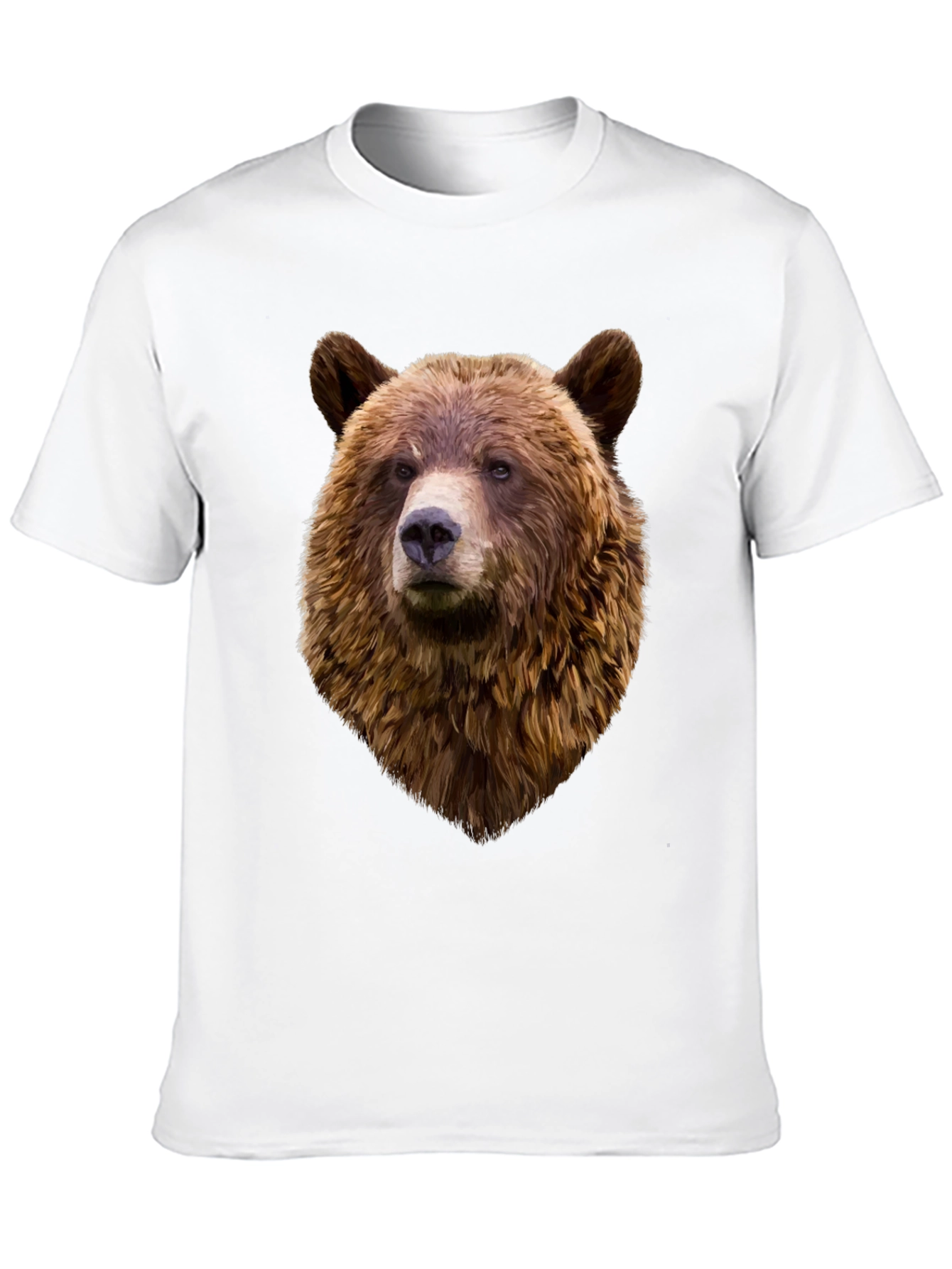 Mens Black Bear Head Graphic T-Shirt
