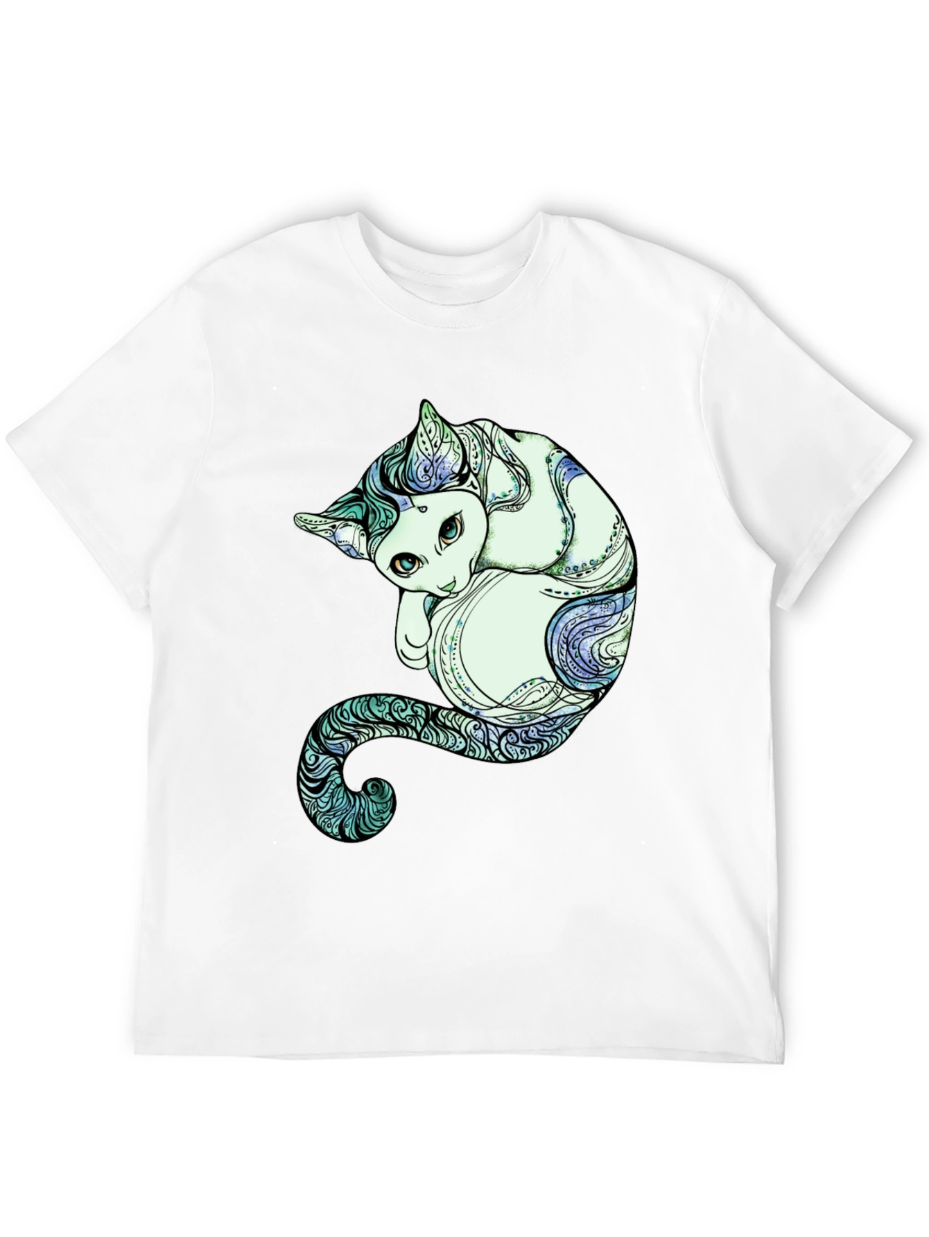 Unique Cat Graphic Tee - Artistic Comfort