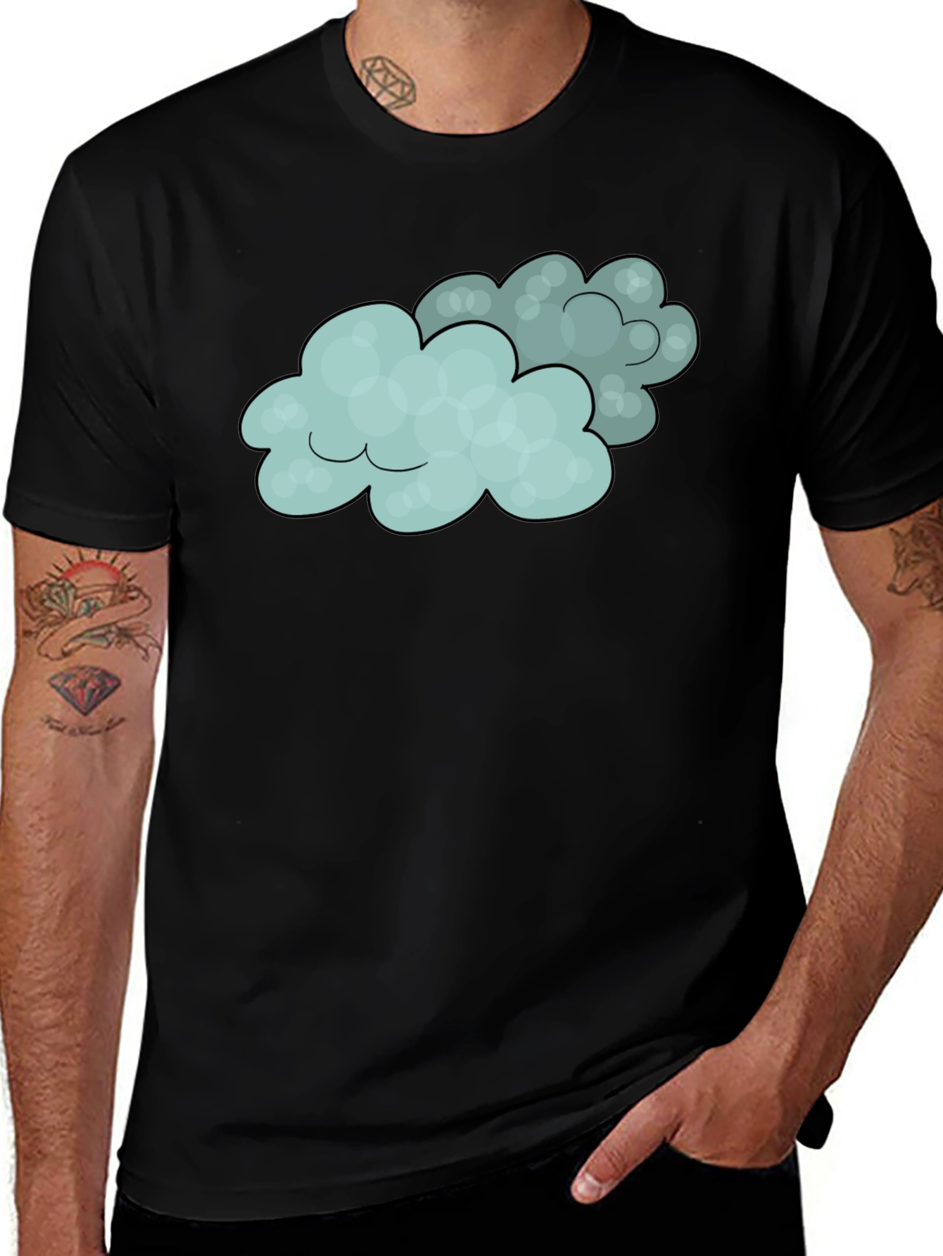 Cloud Graphic Black Tee
